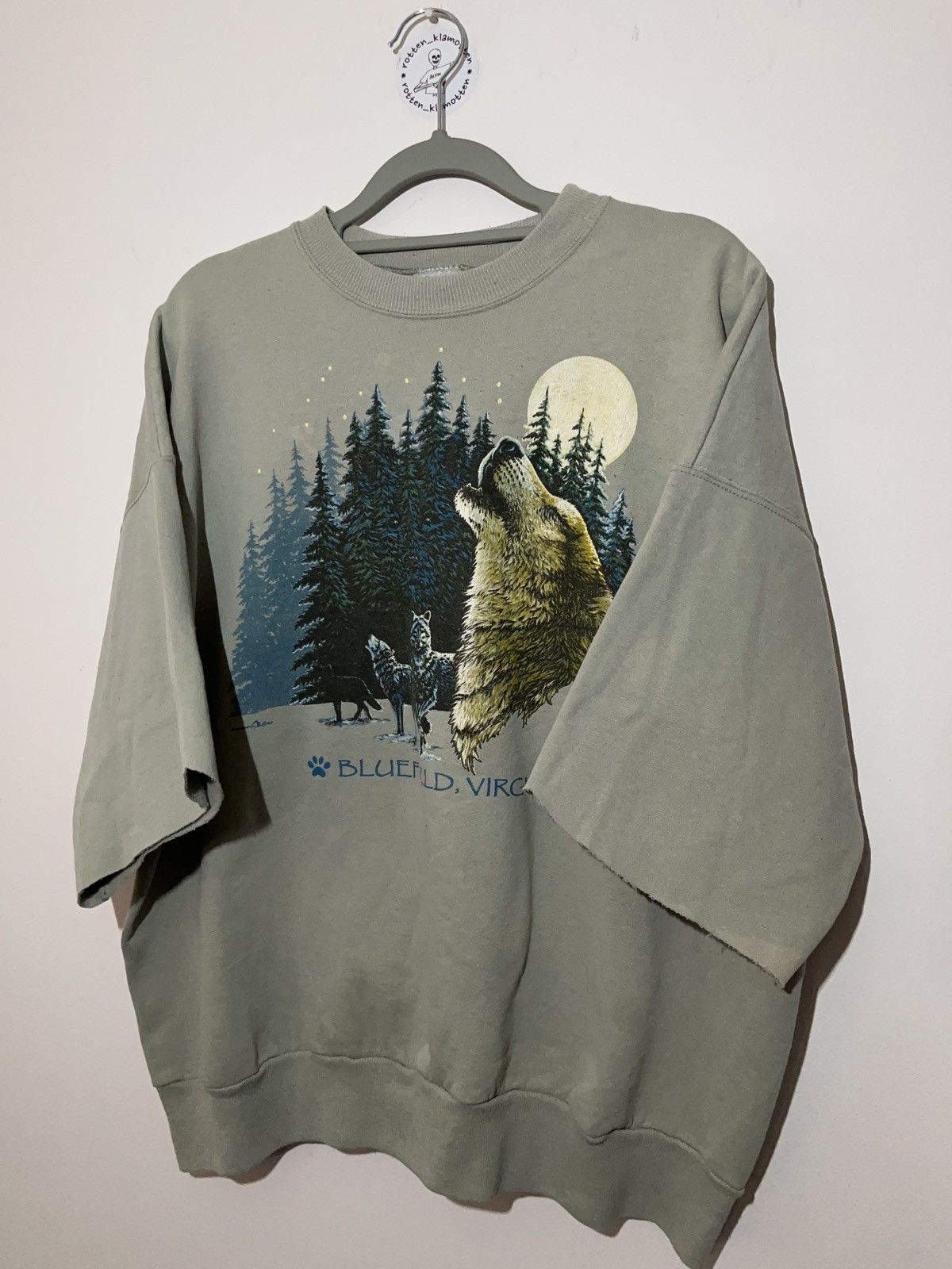 Hanes × Vintage 90s Hanes cut sleeves sweatshirt wolfs nature Virginia USA Size US XL / EU 56 / 4 - 1 Thumbnail