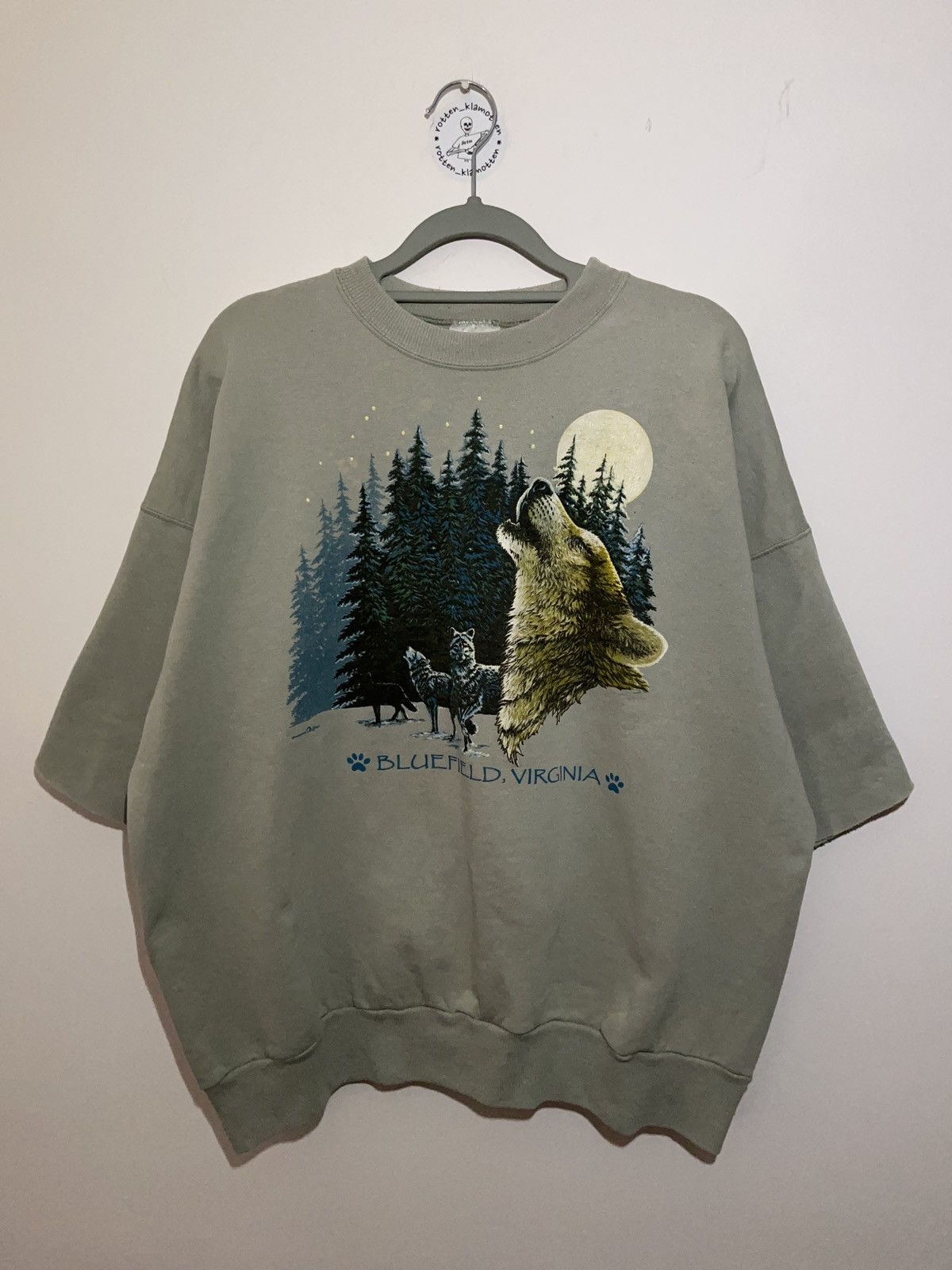 Hanes × Vintage 90s Hanes cut sleeves sweatshirt wolfs nature Virginia USA Size US XL / EU 56 / 4 - 2 Thumbnail