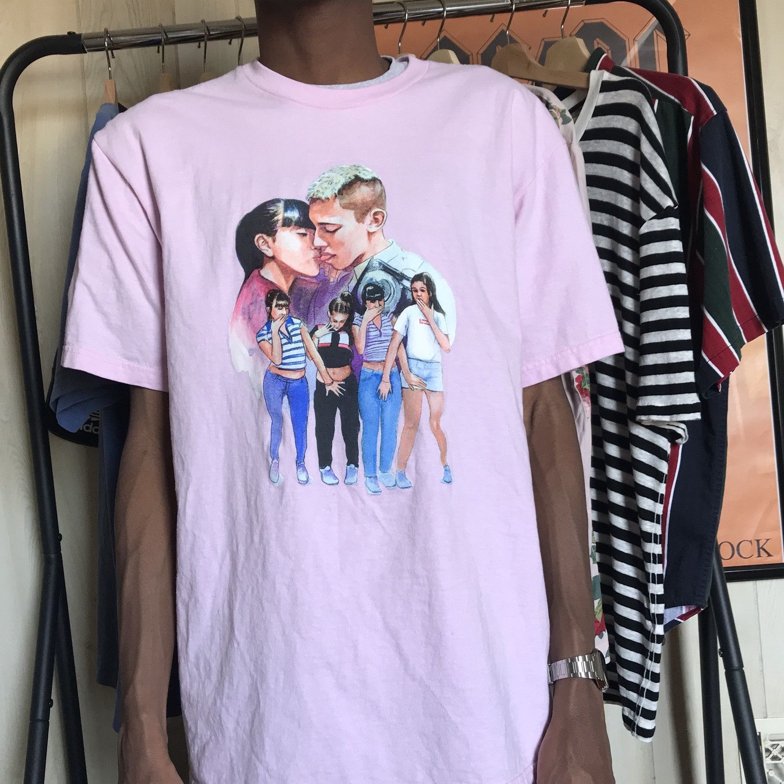 Supreme KISS T-shirt (Pink) Size US M / EU 48-50 / 2 - 1 Thumbnail