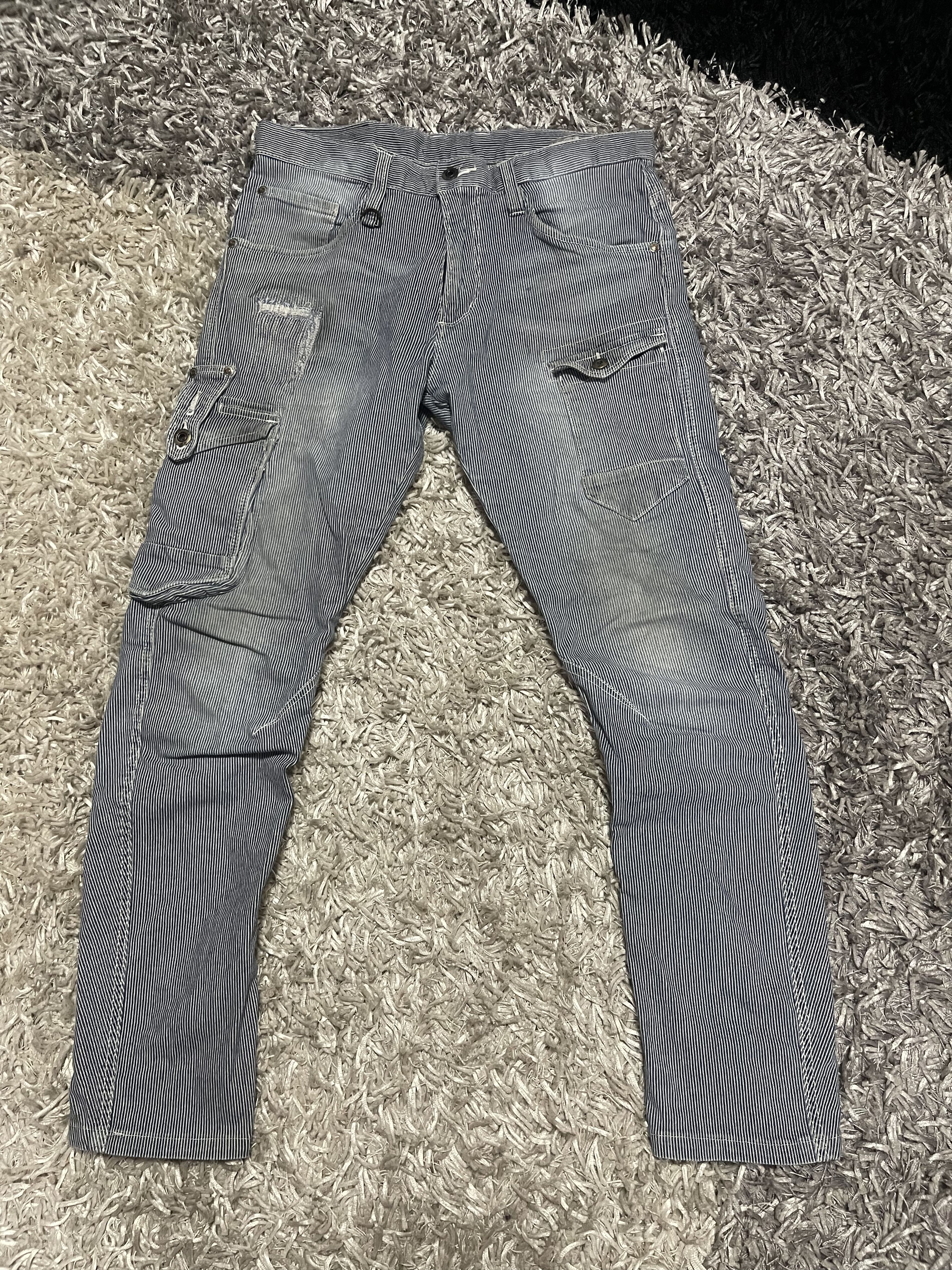 image of Distressed Denim I.z Frontier Cargo Pants Destress Japan in Light Blue, Men's (Size 32)