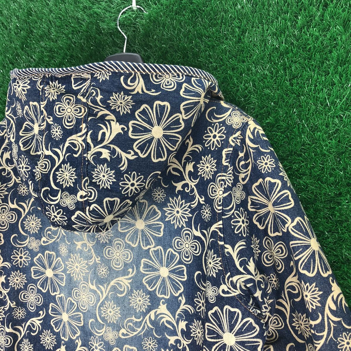 Japanese Brand × Vintage Vintage 80's Fullprint Denim Jacket by Laurent Gil Size L / US 10 / IT 46 - 5 Thumbnail