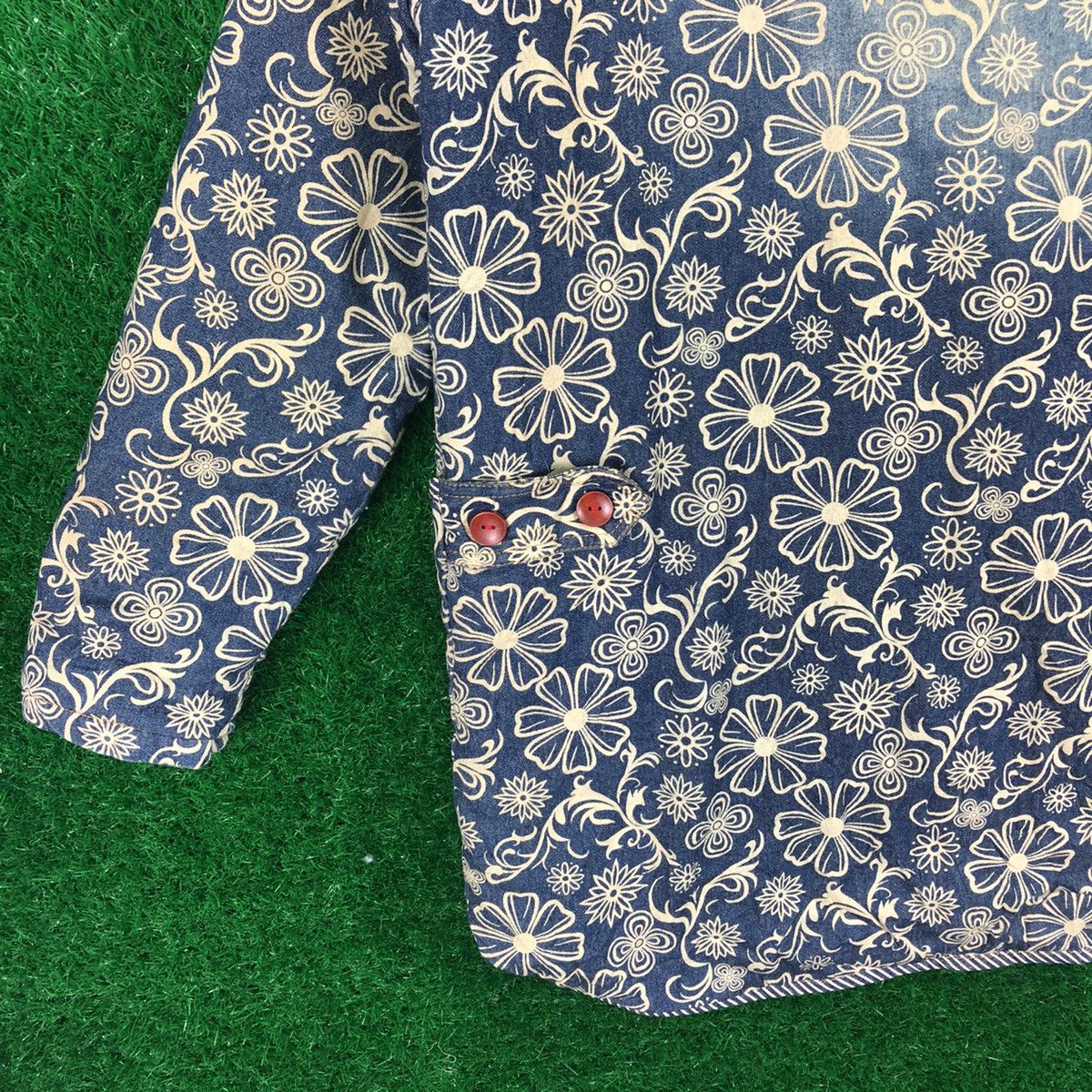 Japanese Brand × Vintage Vintage 80's Fullprint Denim Jacket by Laurent Gil Size L / US 10 / IT 46 - 6 Thumbnail