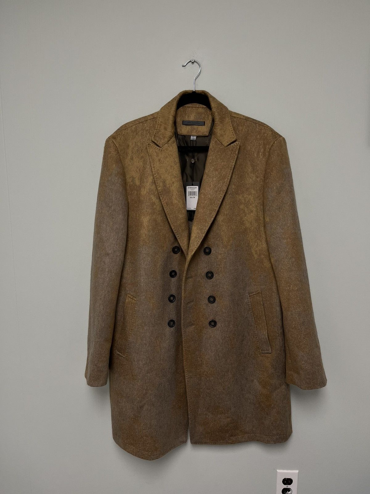 John Varvatos Double breasted coat with Pick stitch coat. 54 Size US L / EU 52-54 / 3 - 7 Thumbnail