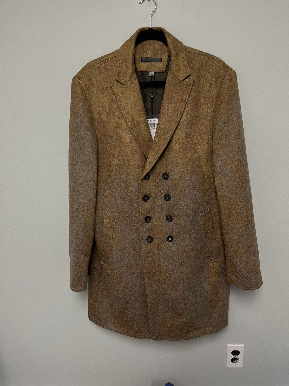 John Varvatos Double breasted coat with Pick stitch coat. 54 Size US L / EU 52-54 / 3 - 11 Thumbnail