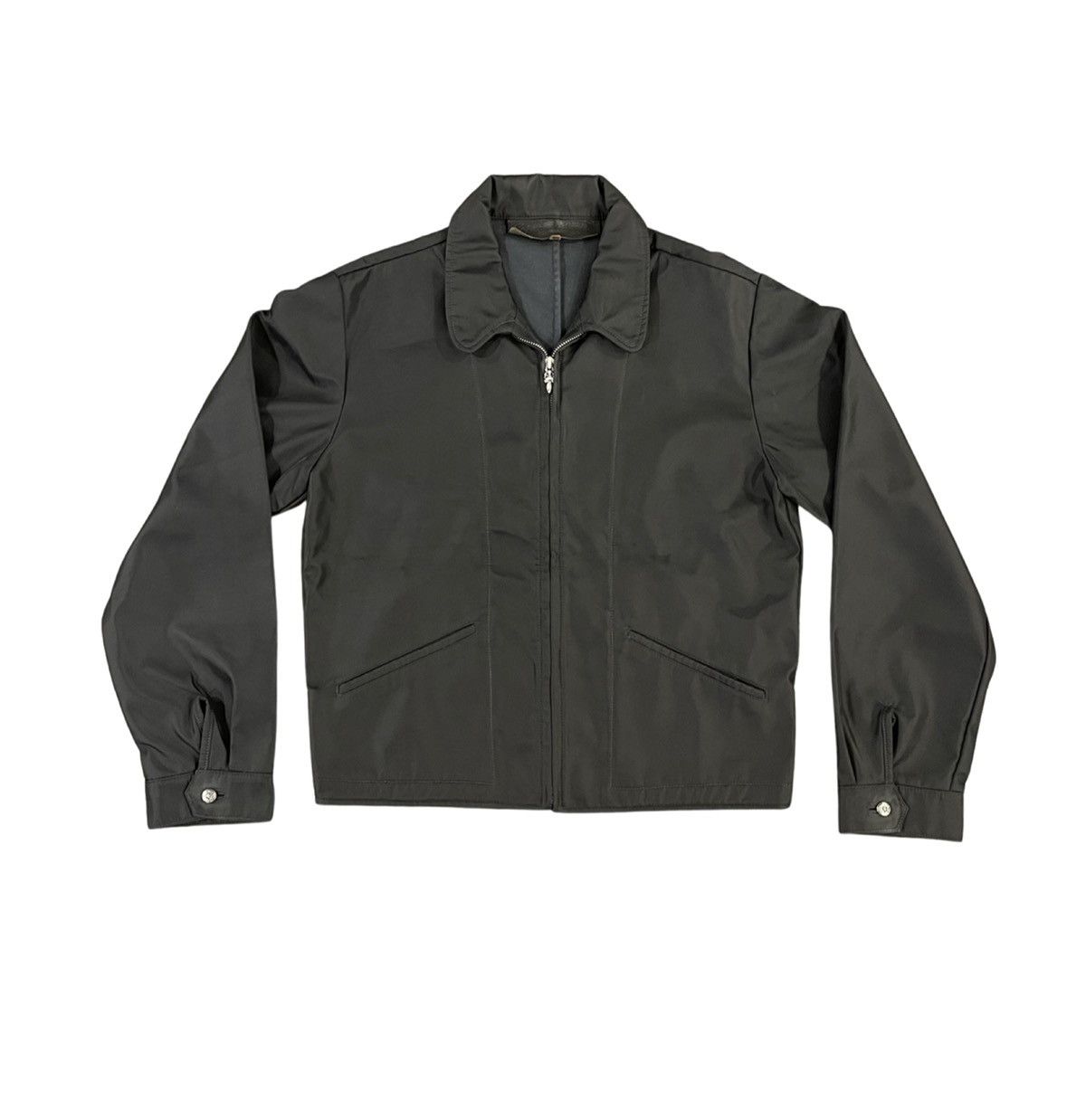 Chrome Hearts Leather Cemetery Cross Patch Detailed Nylon Trucker