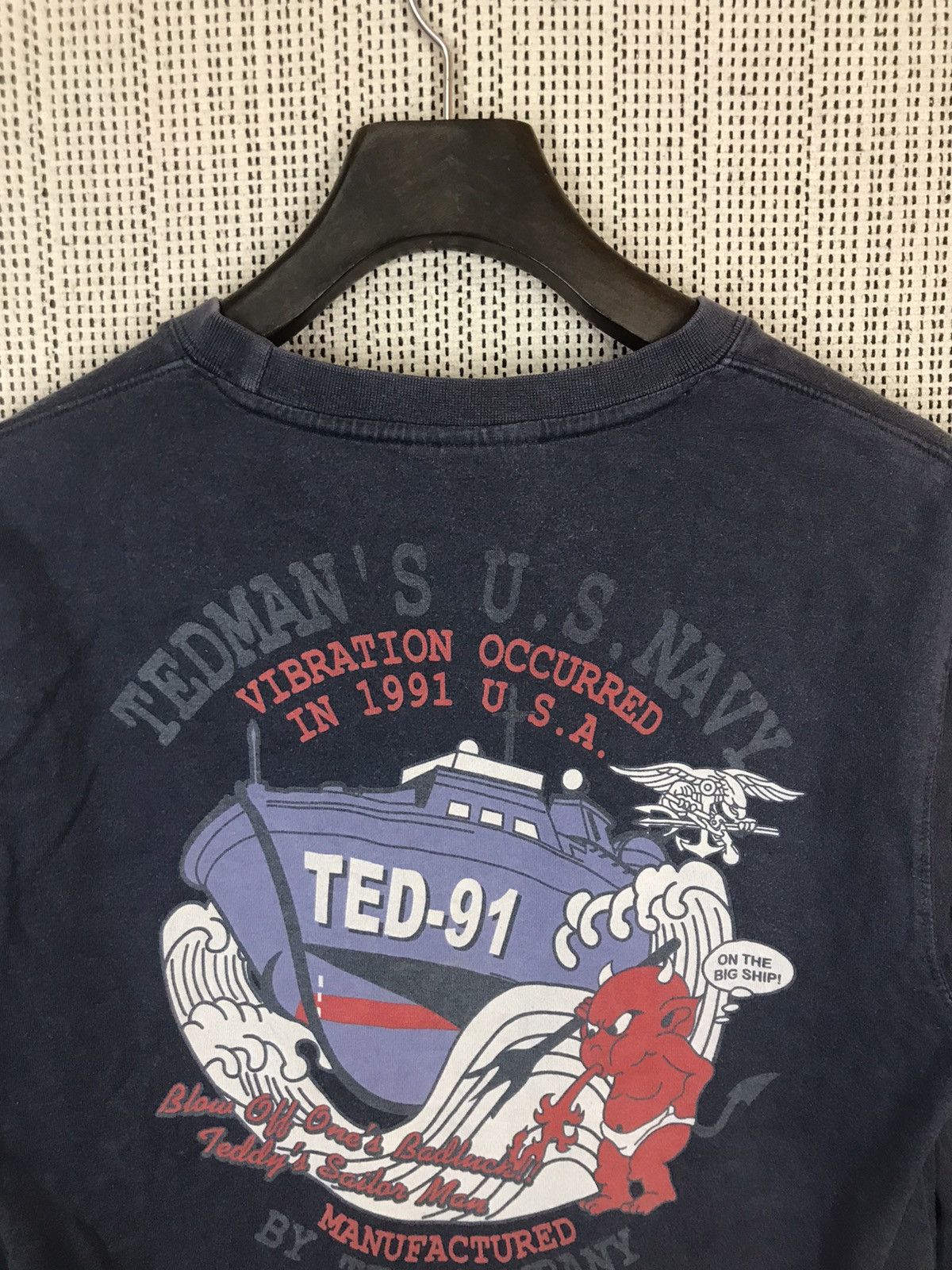 Japanese Brand × Tedman ‼️US NAVY TEDMAN LONGSLEEVE TSHIRT SUNFADED‼️ Size US M / EU 48-50 / 2 - 8 Thumbnail