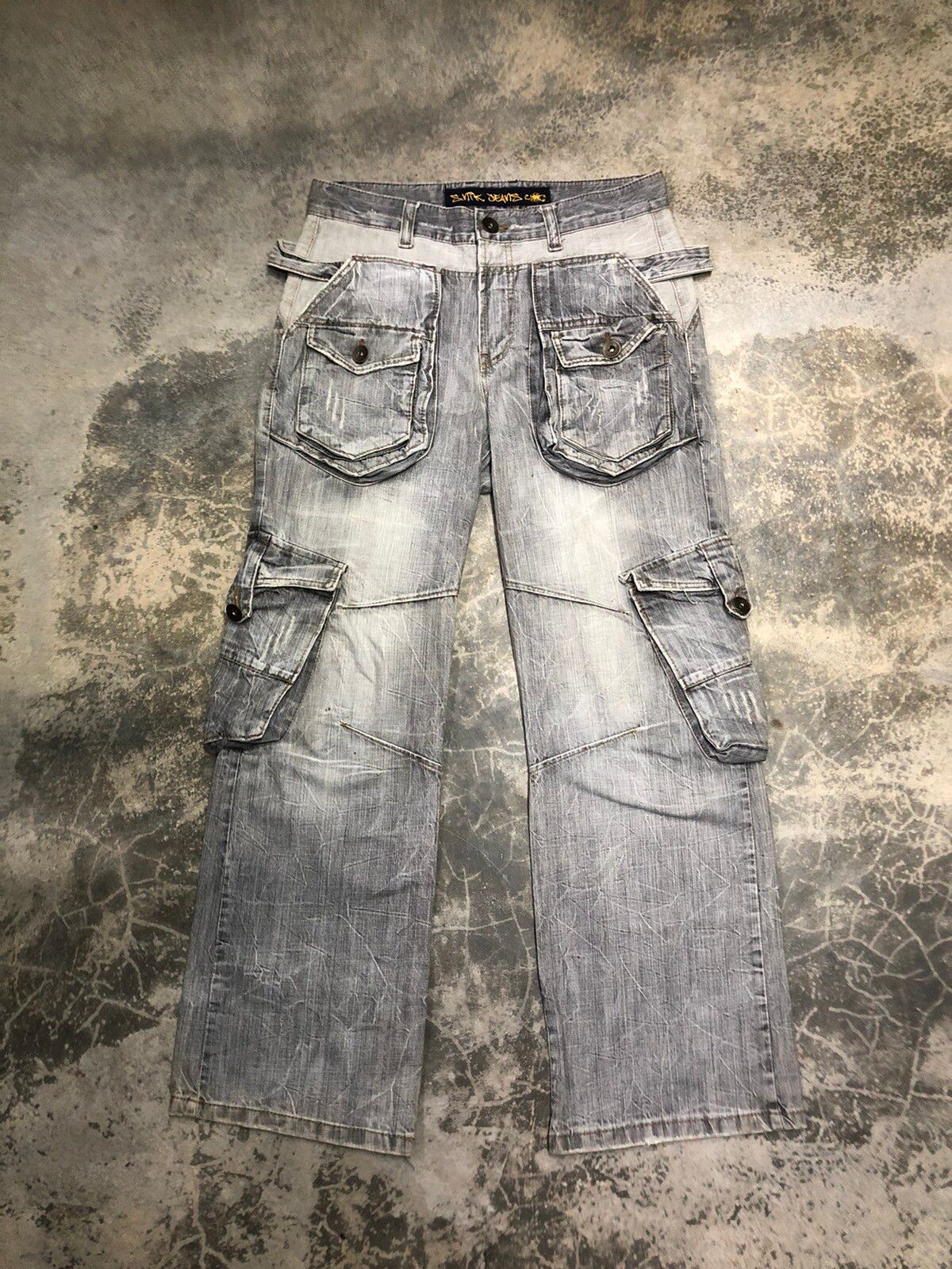 Southpole Baggy Cargo distressed washed denim S.NIK JEAN rare | Grailed