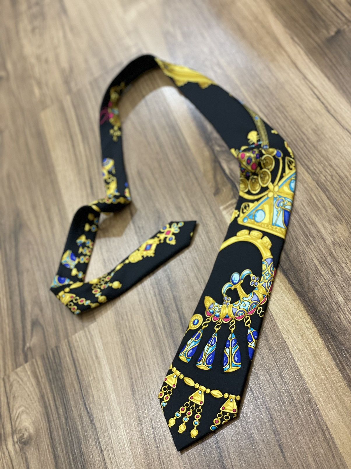 image of Luxury Hermes Tie Ties Hermes Paris Streetwear Black, Men's