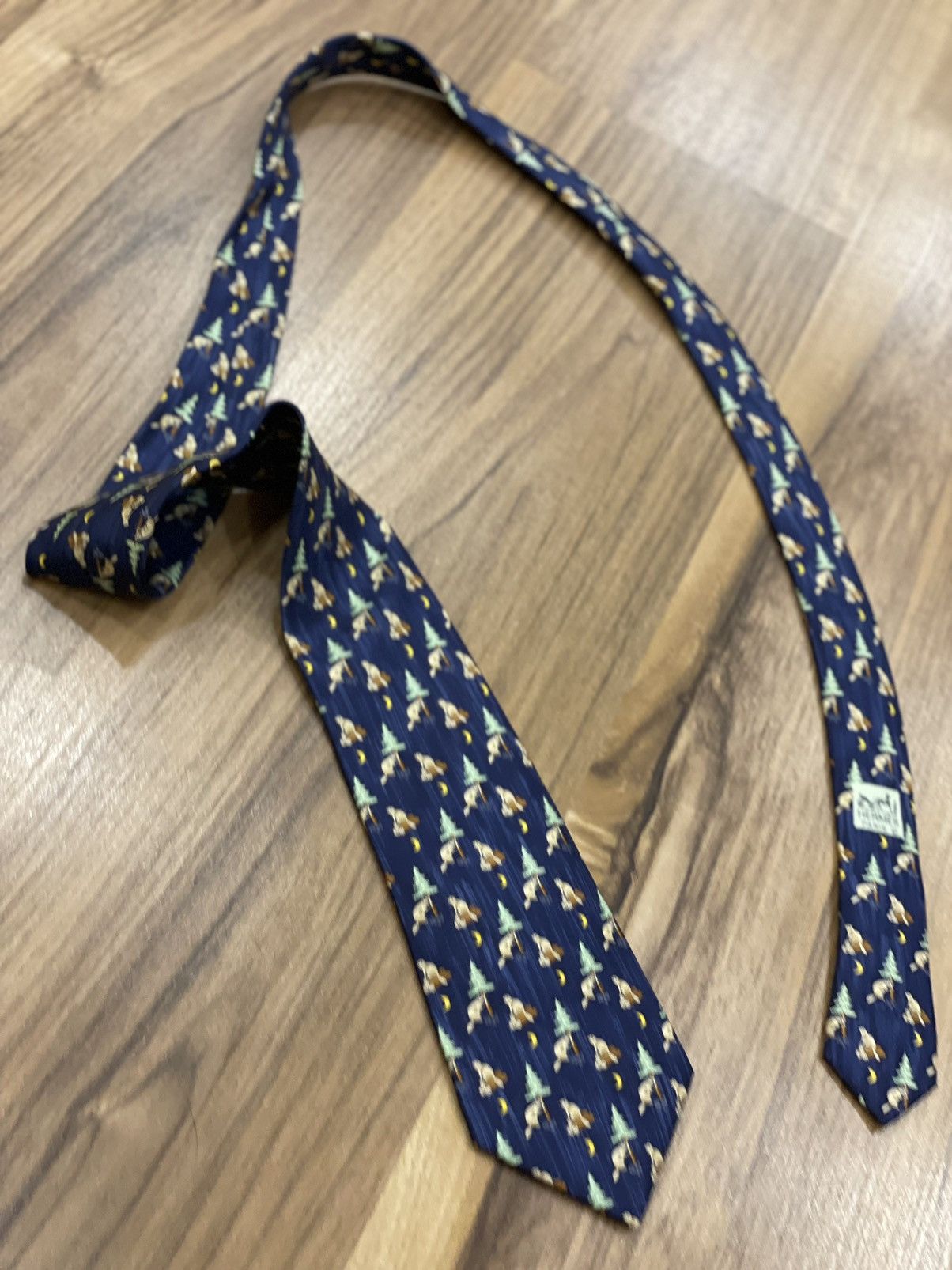 image of Luxury Tie Hermes Ties Hermes Paris Silk Beaver New, Men's