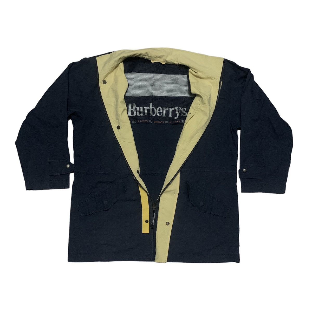 image of vintage Luxury Burberrys Jacket in Navy Blue, Men's (Size Large)