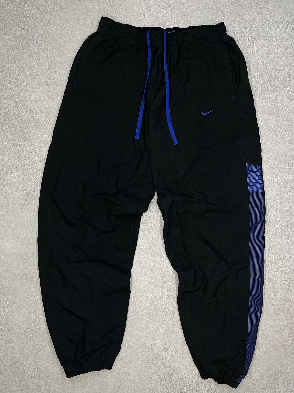 Nike Vintage Nike Sweatpants Black Double Logo Drill Y2K Nylon Size US 36 / EU 52 - 2 Thumbnail