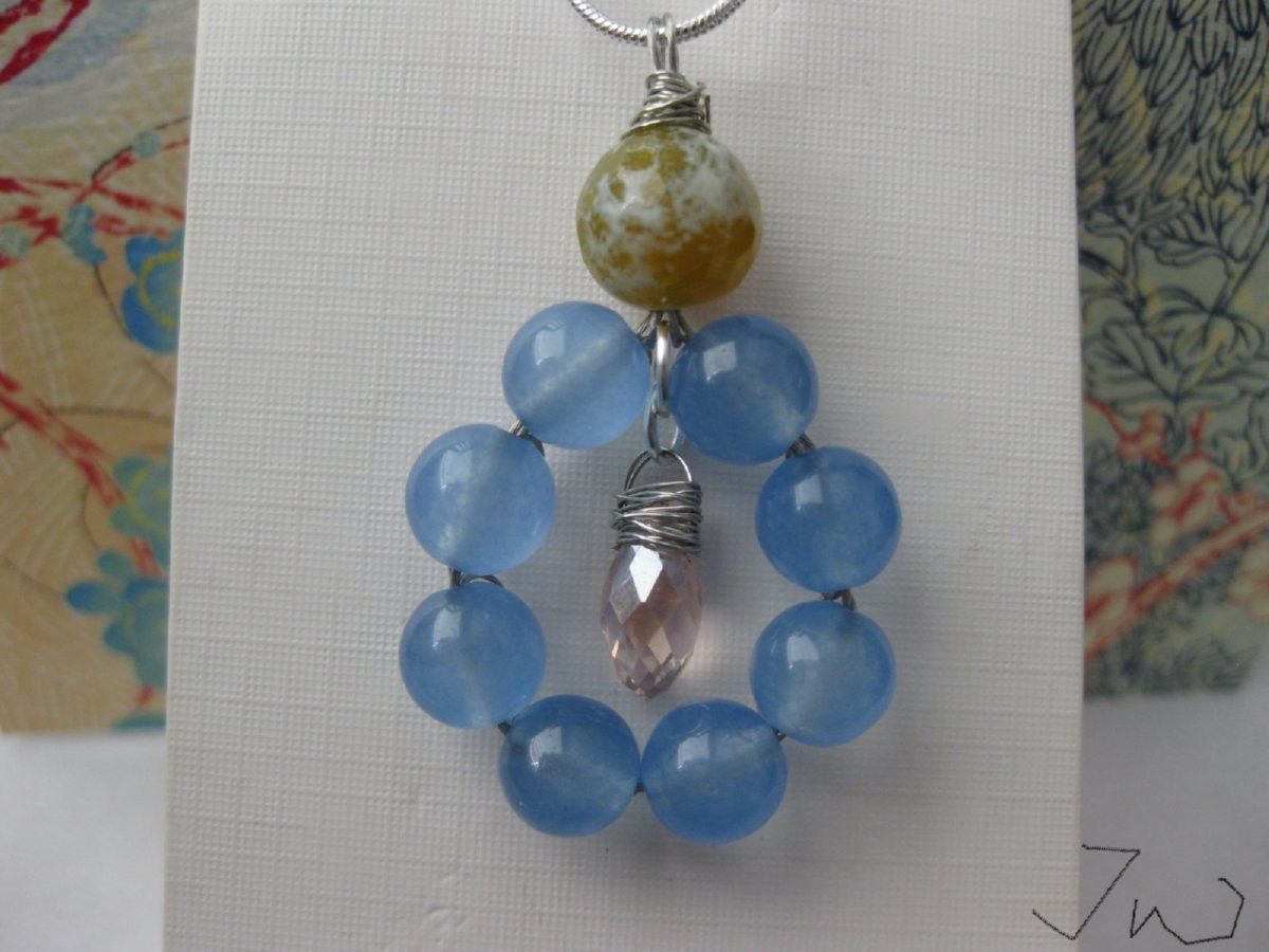 Handmade Crystal and Agate Beads Silver Necklace Size ONE SIZE - 4 Thumbnail