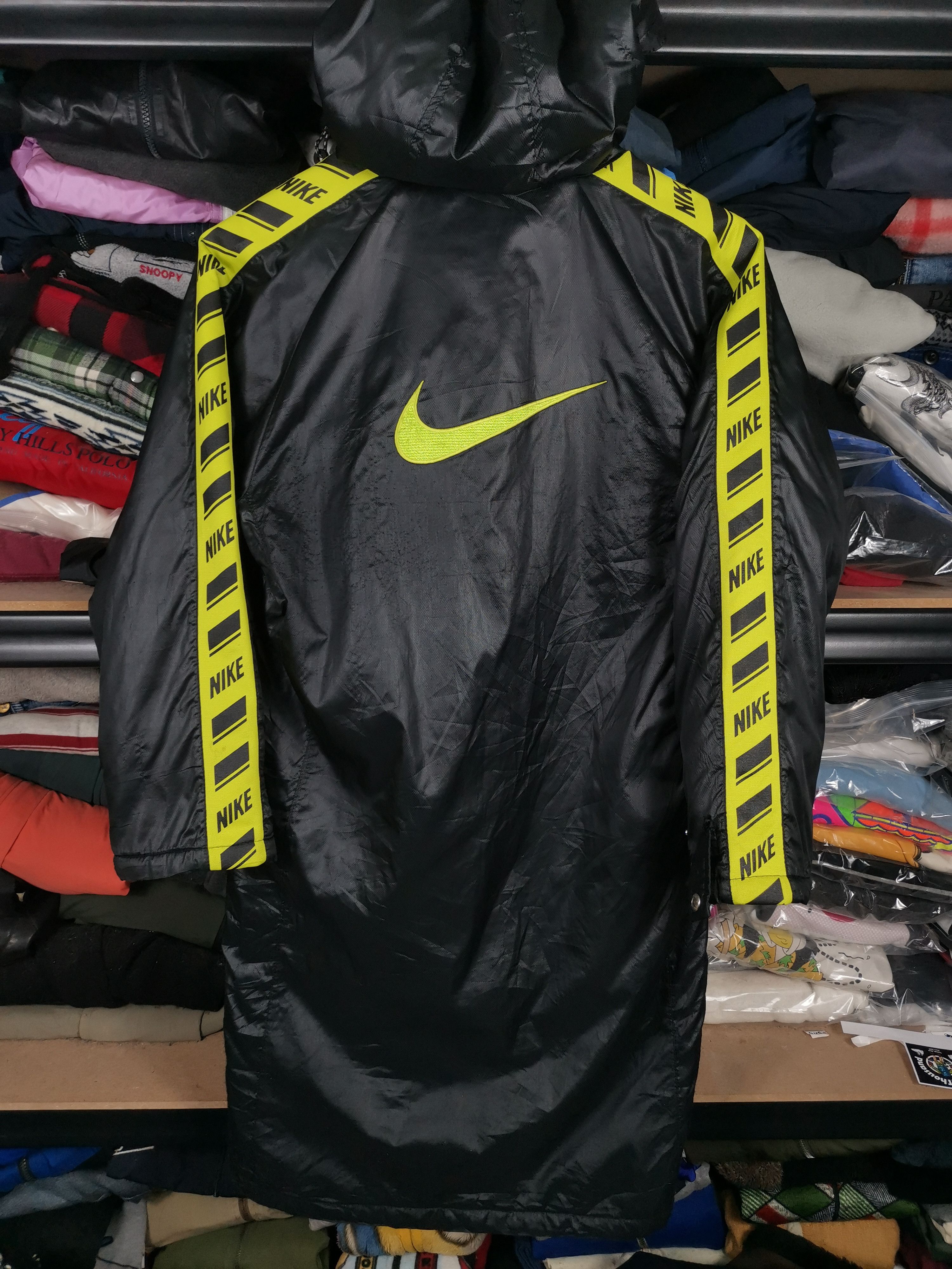 Nike × Vintage Vintage Nike Big Swoosh Long Jacket Size US S / EU 44-46 / 1 - 1 Thumbnail