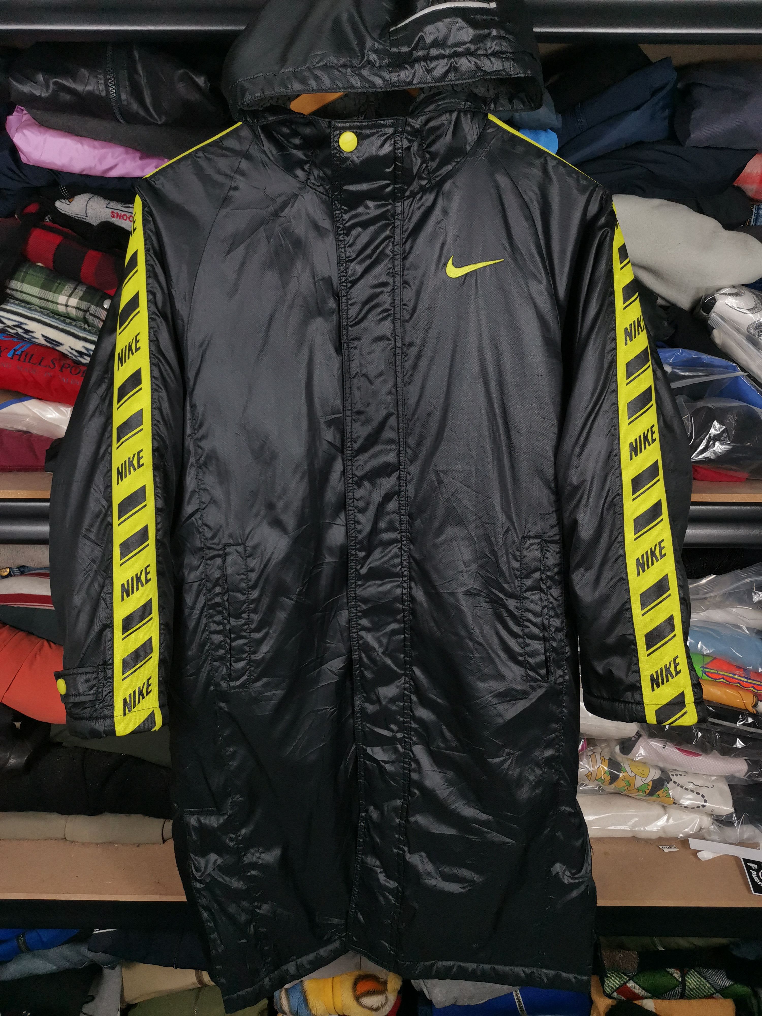 Nike × Vintage Vintage Nike Big Swoosh Long Jacket Size US S / EU 44-46 / 1 - 3 Thumbnail