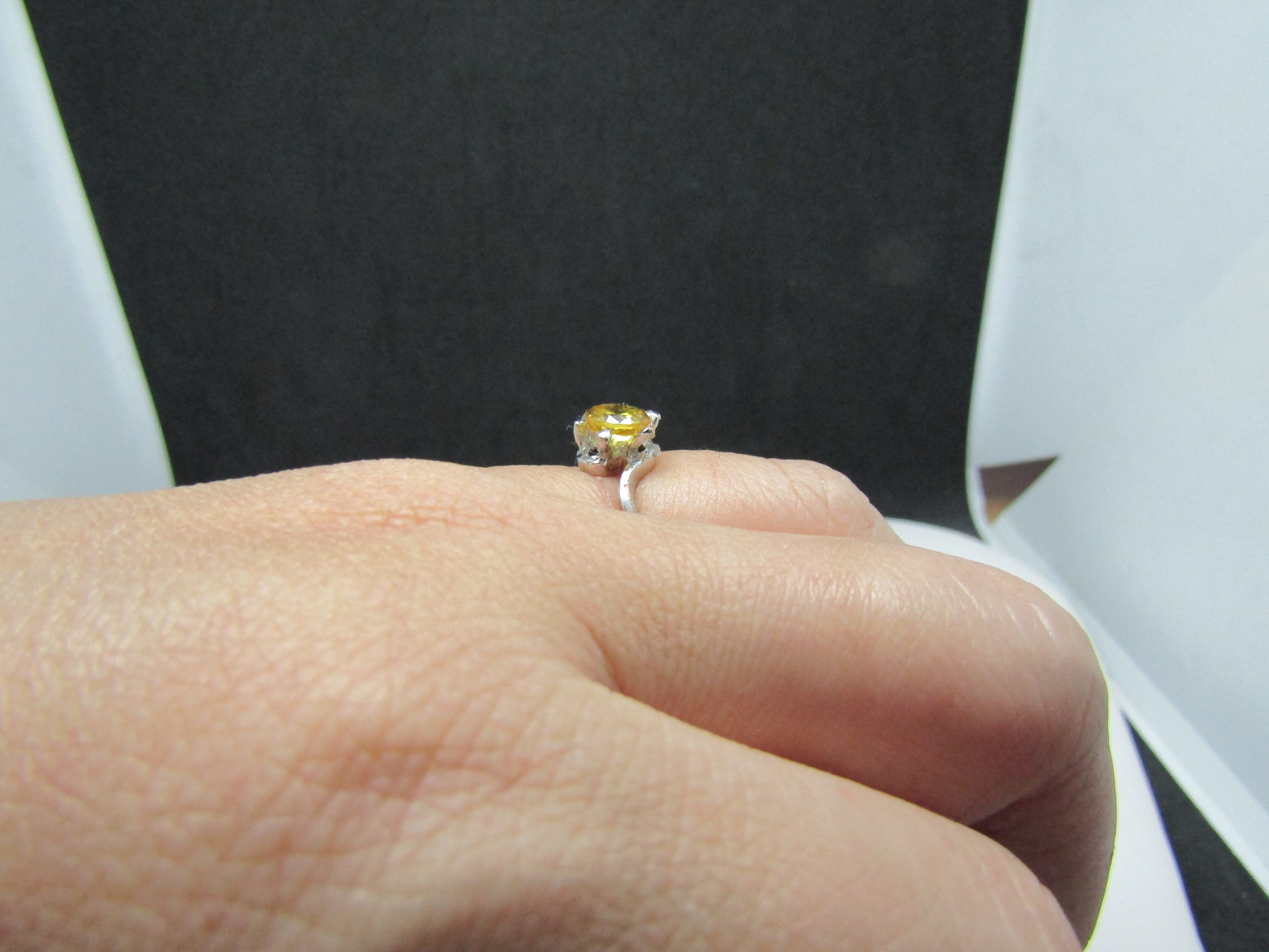 Handmade Yellow Cz Ring - Size 7 Size ONE SIZE - 5 Thumbnail