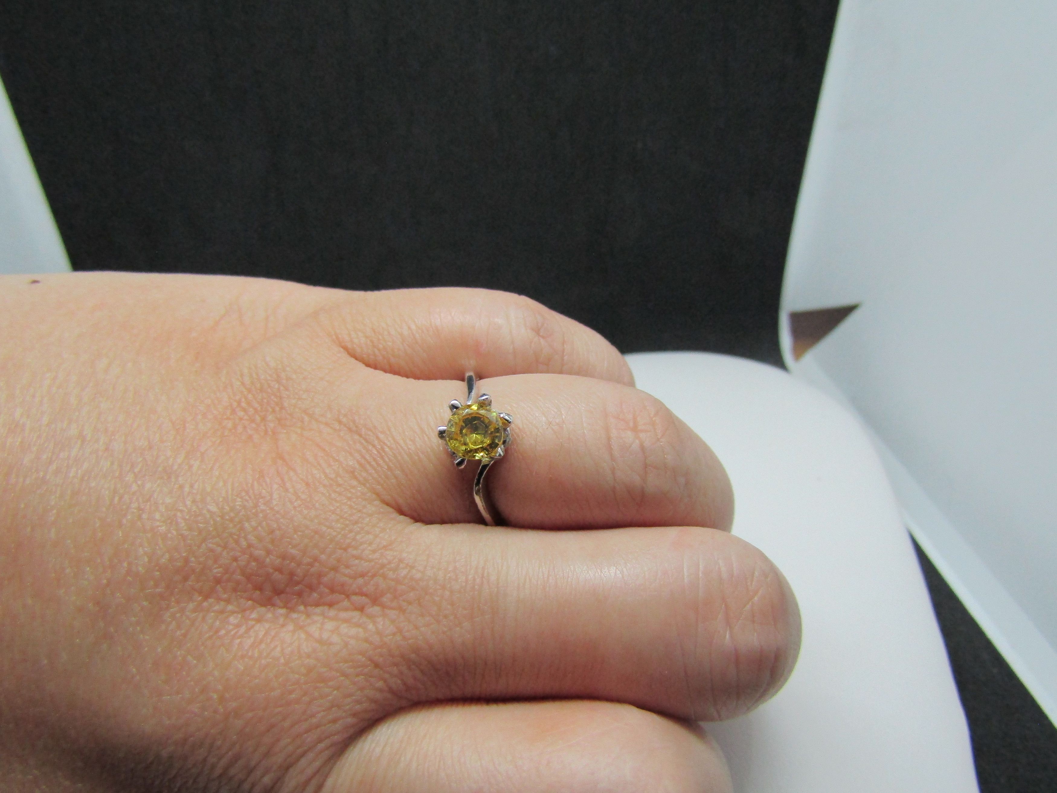 Handmade Yellow Cz Ring - Size 7 Size ONE SIZE - 4 Thumbnail
