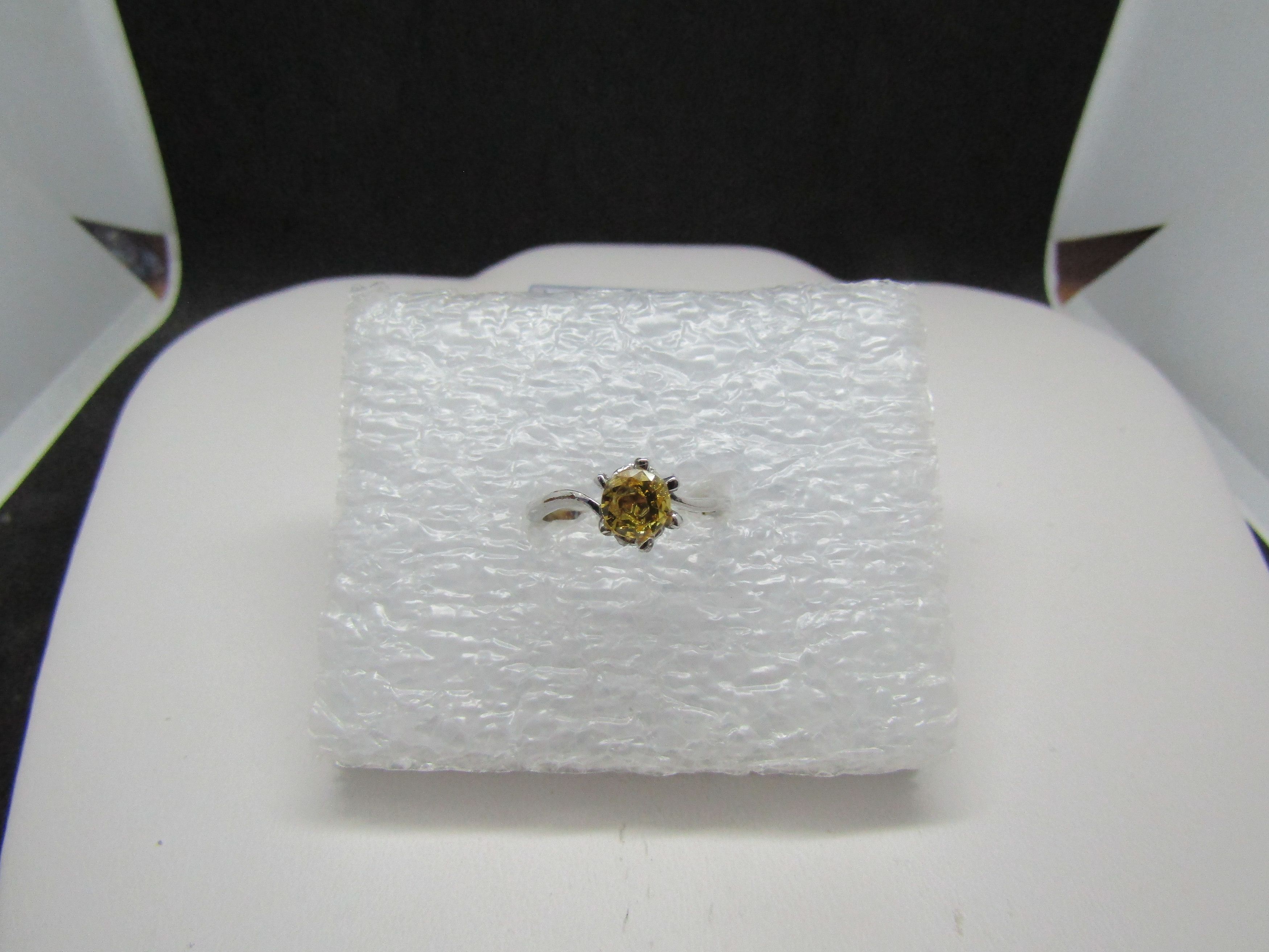 Handmade Yellow Cz Ring - Size 7 Size ONE SIZE - 1 Thumbnail