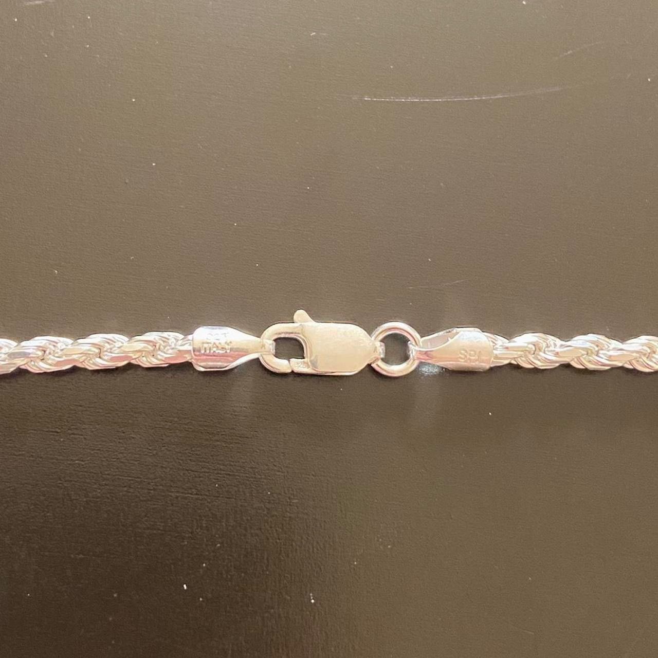 Jewelry Solid Silver Chain Silver Rope Chain 20in 3mm Size ONE SIZE - 3 Thumbnail