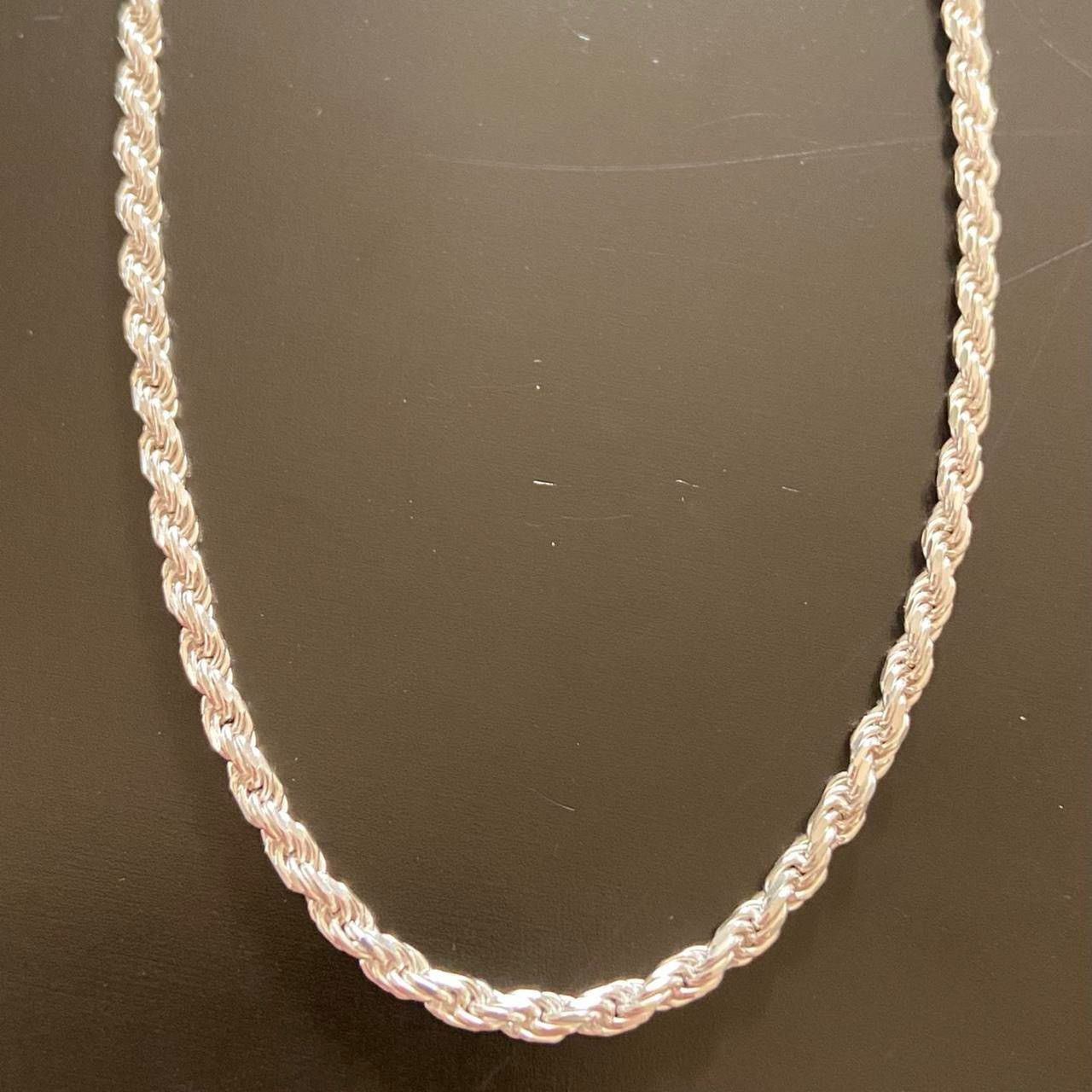 Jewelry Solid Silver Chain Silver Rope Chain 20in 3mm Size ONE SIZE - 4 Thumbnail