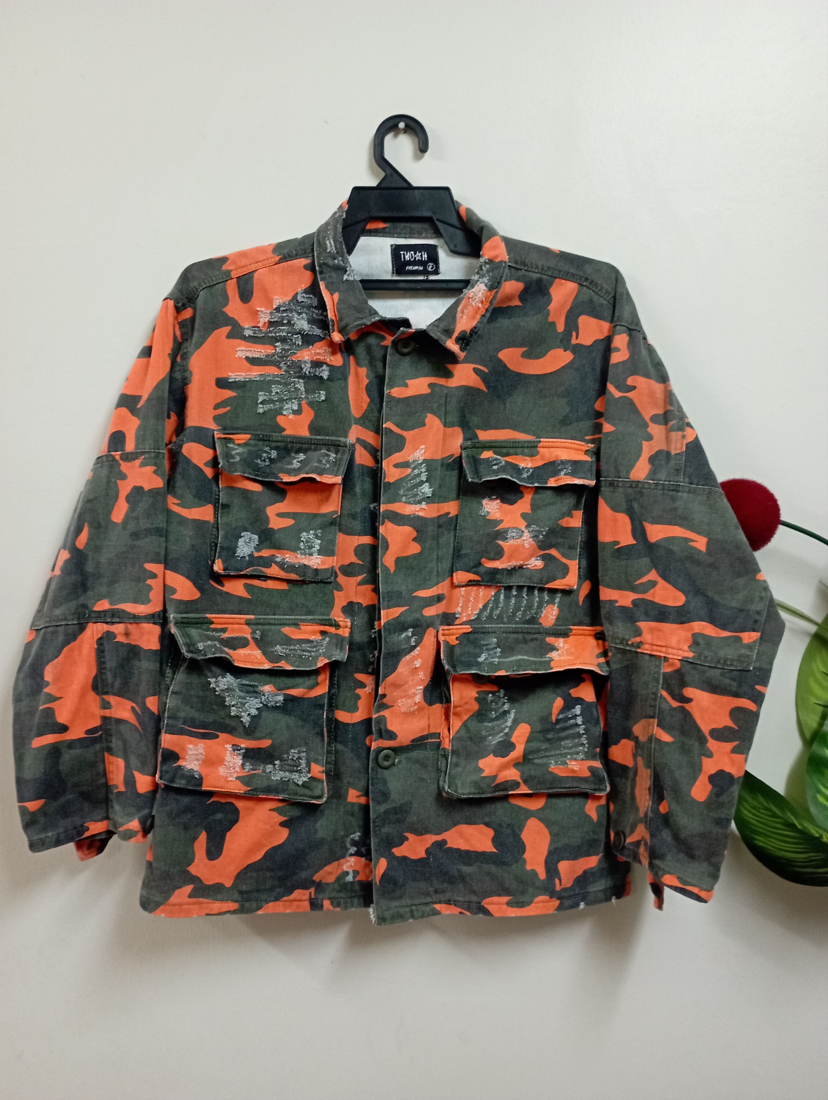 Vintage Vintage Army Four Pockets Orange Camo Parkas Size US L / EU 52-54 / 3 - 2 Thumbnail