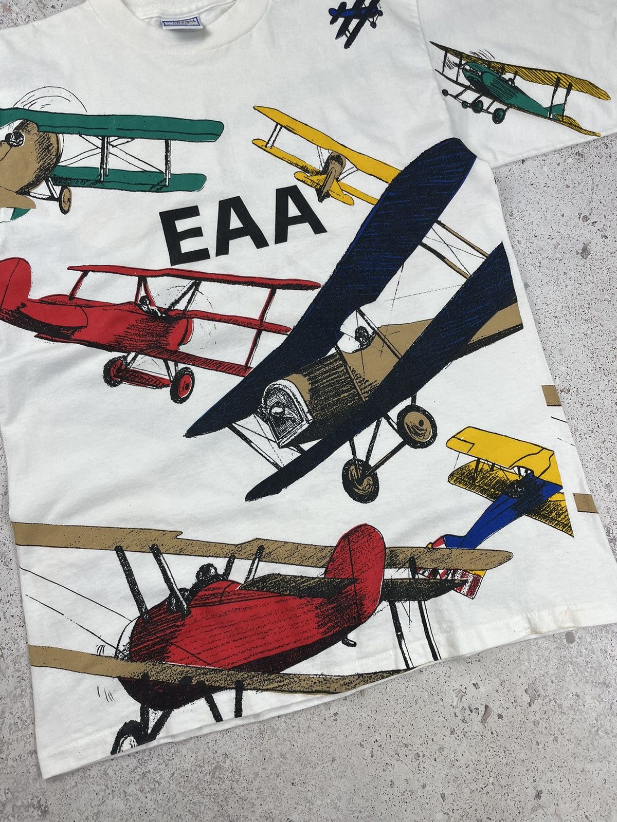 All Sport × Vintage Vintage 90’s All Sport Fly Full Print Plane Tee T-Shirt Size US L / EU 52-54 / 3 - 3 Thumbnail