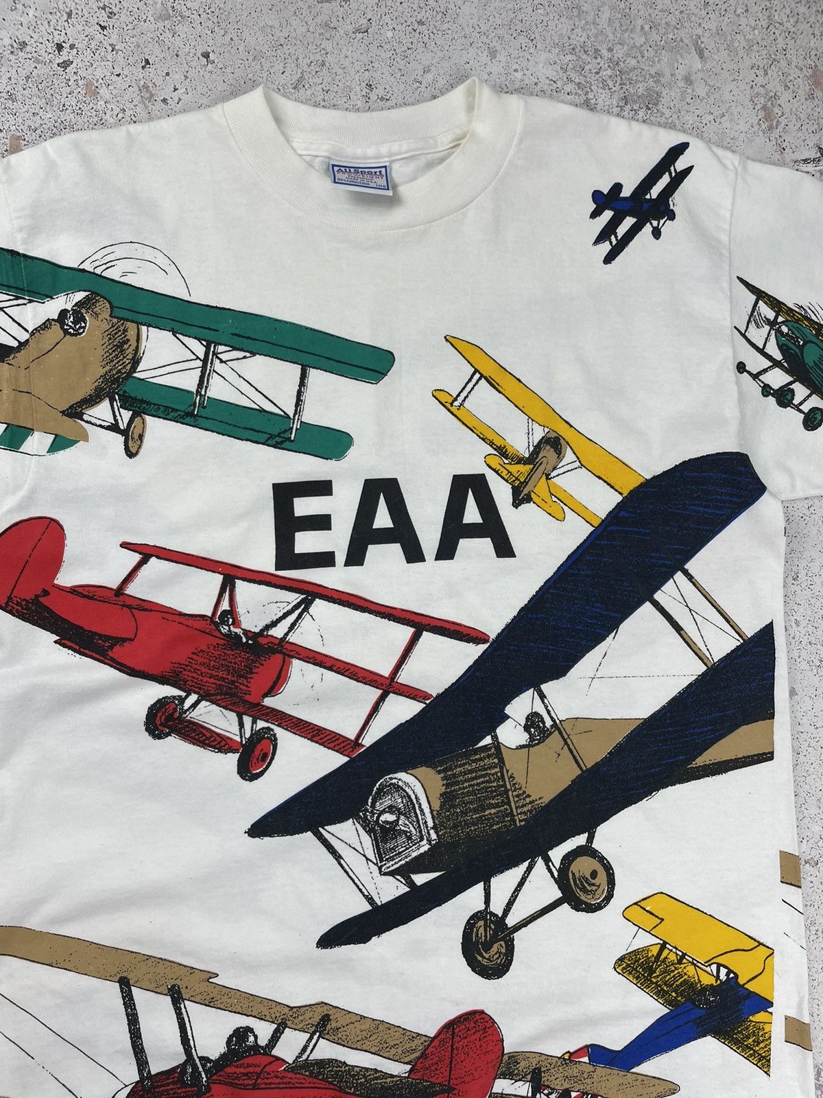All Sport × Vintage Vintage 90’s All Sport Fly Full Print Plane Tee T-Shirt Size US L / EU 52-54 / 3 - 2 Thumbnail
