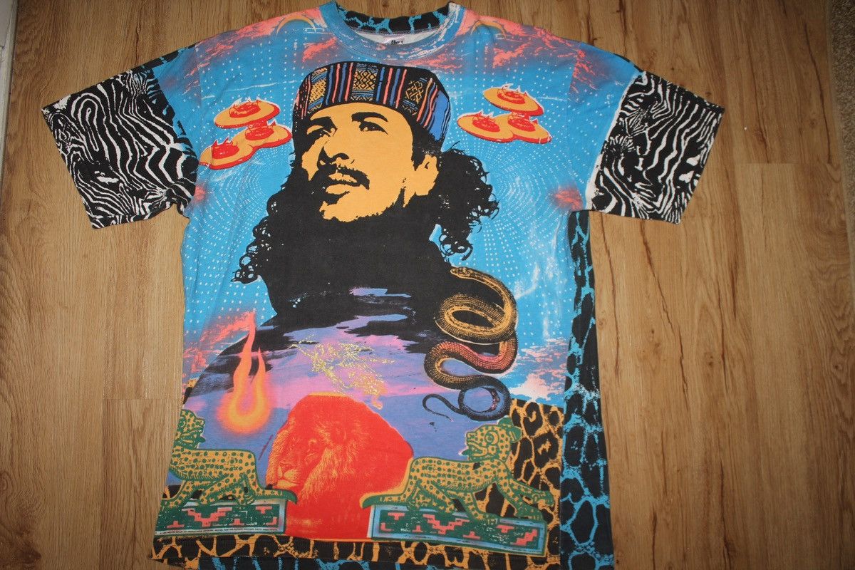 image of Band Tees x Vintage 95 Michael Rios Heaven Smiles Santana Aop, Men's (Size XL)