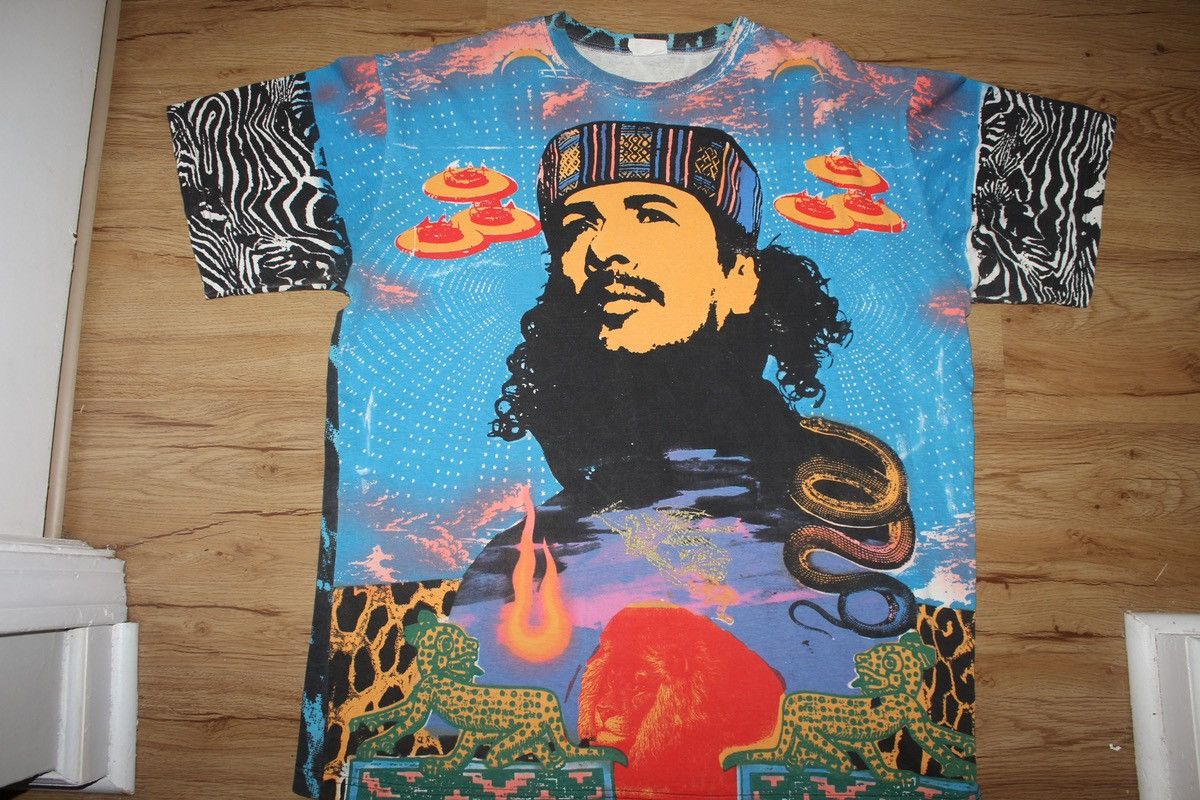 image of Band Tees x Vintage 95 Heaven Smiles Santana Aop Shirt, Men's (Size XL)