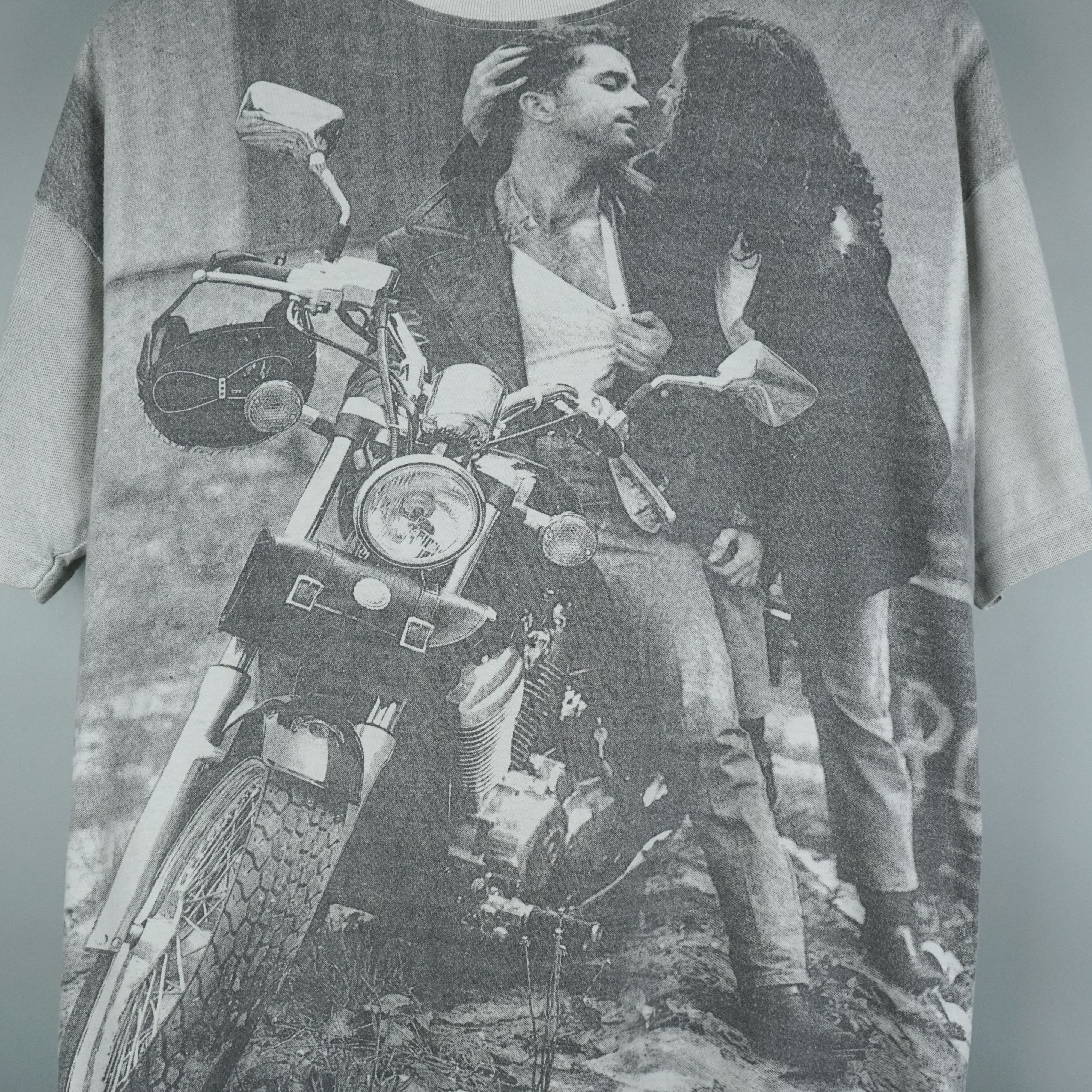 Harley Davidson × Vintage 1990s AOP Biker t-shirt Size US XL / EU 56 / 4 - 2 Thumbnail