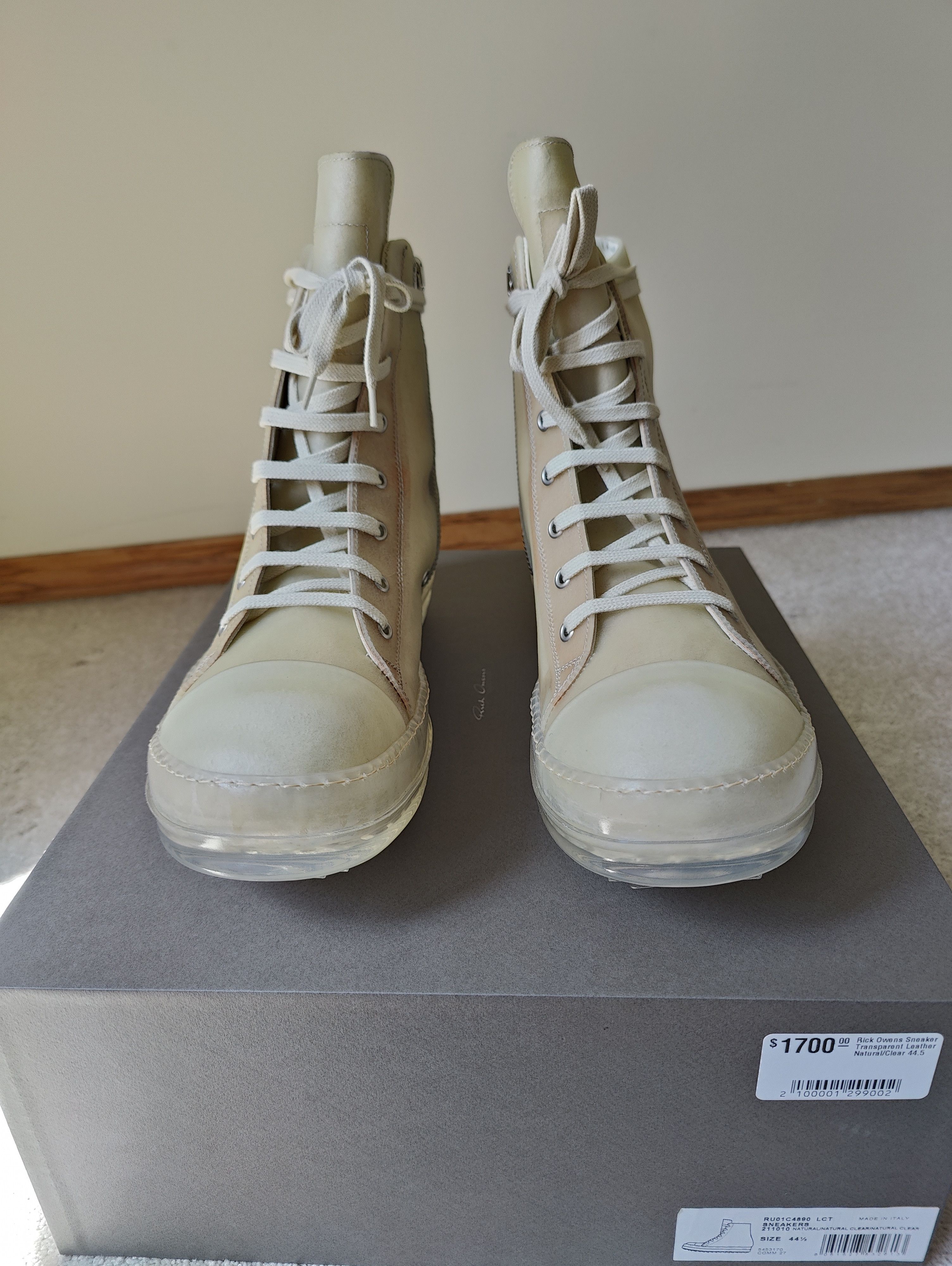 Rick Owens Transparent Ramone Sneaker Size US 11.5 / EU 44-45 - 2 Thumbnail