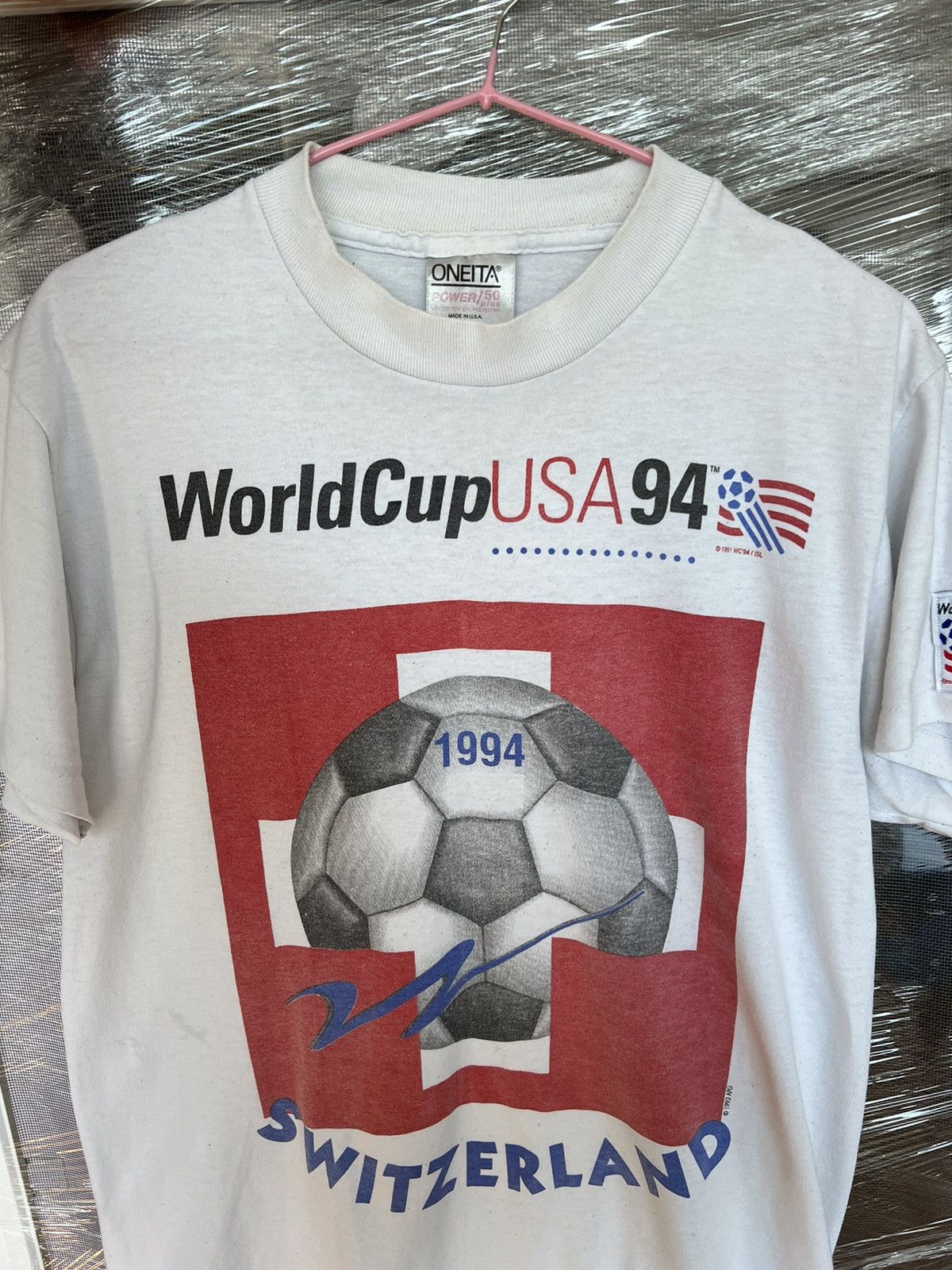 Vintage Vintage World Cup USA 1994 Switzerland Single Stitch Tee Size US M / EU 48-50 / 2 - 2 Thumbnail