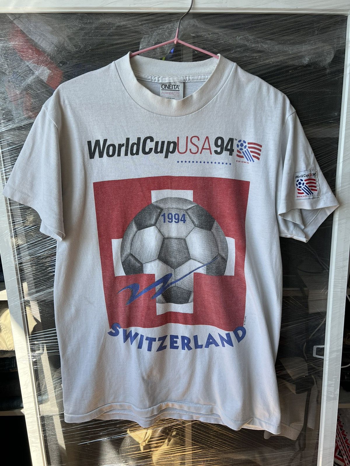Vintage Vintage World Cup USA 1994 Switzerland Single Stitch Tee Size US M / EU 48-50 / 2 - 1 Thumbnail