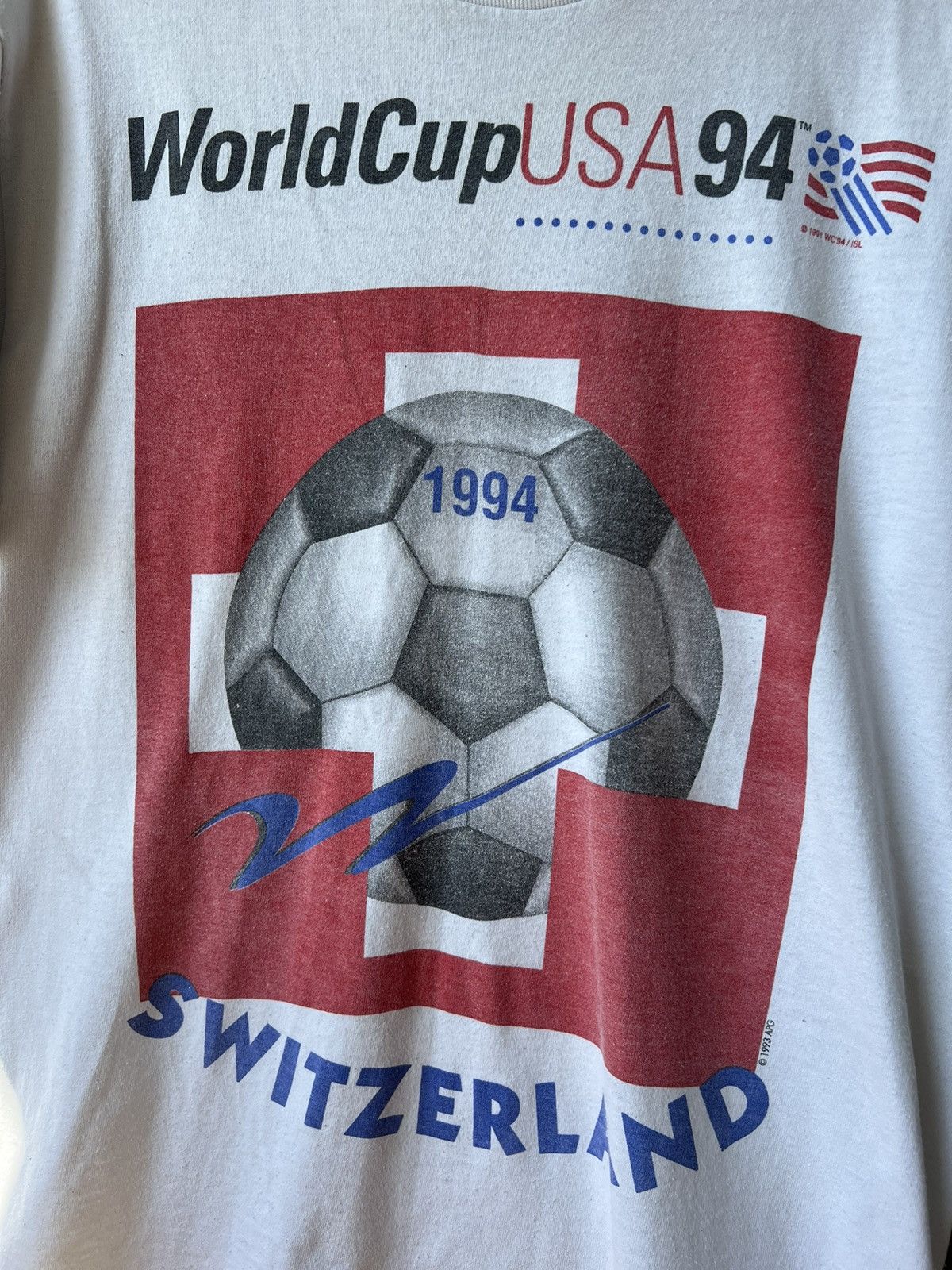 Vintage Vintage World Cup USA 1994 Switzerland Single Stitch Tee Size US M / EU 48-50 / 2 - 6 Thumbnail