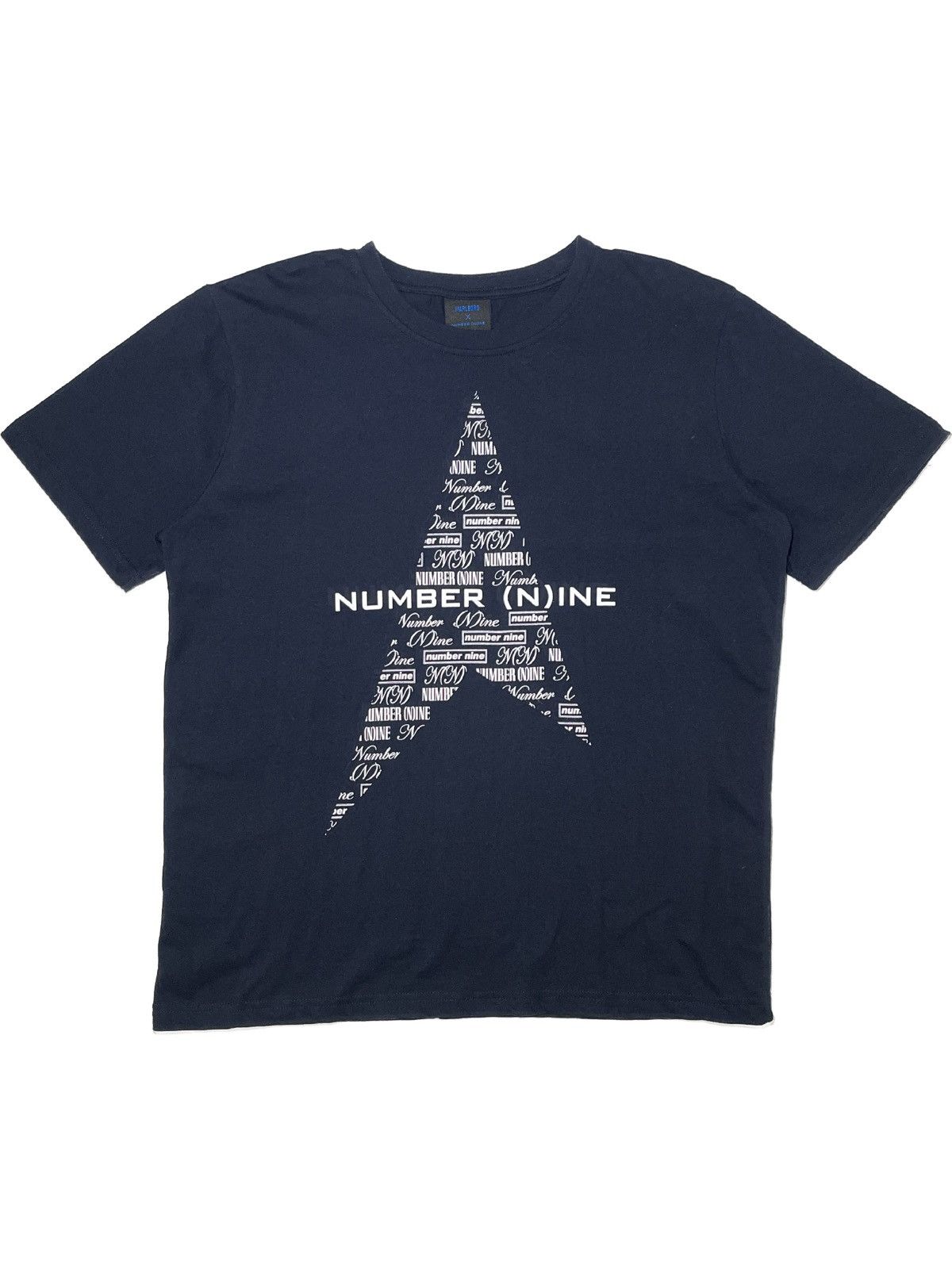 image of Number N Ine New Number (N)Ine Marlboro Star Logo Tshirt Navy, Men's (Size Medium)