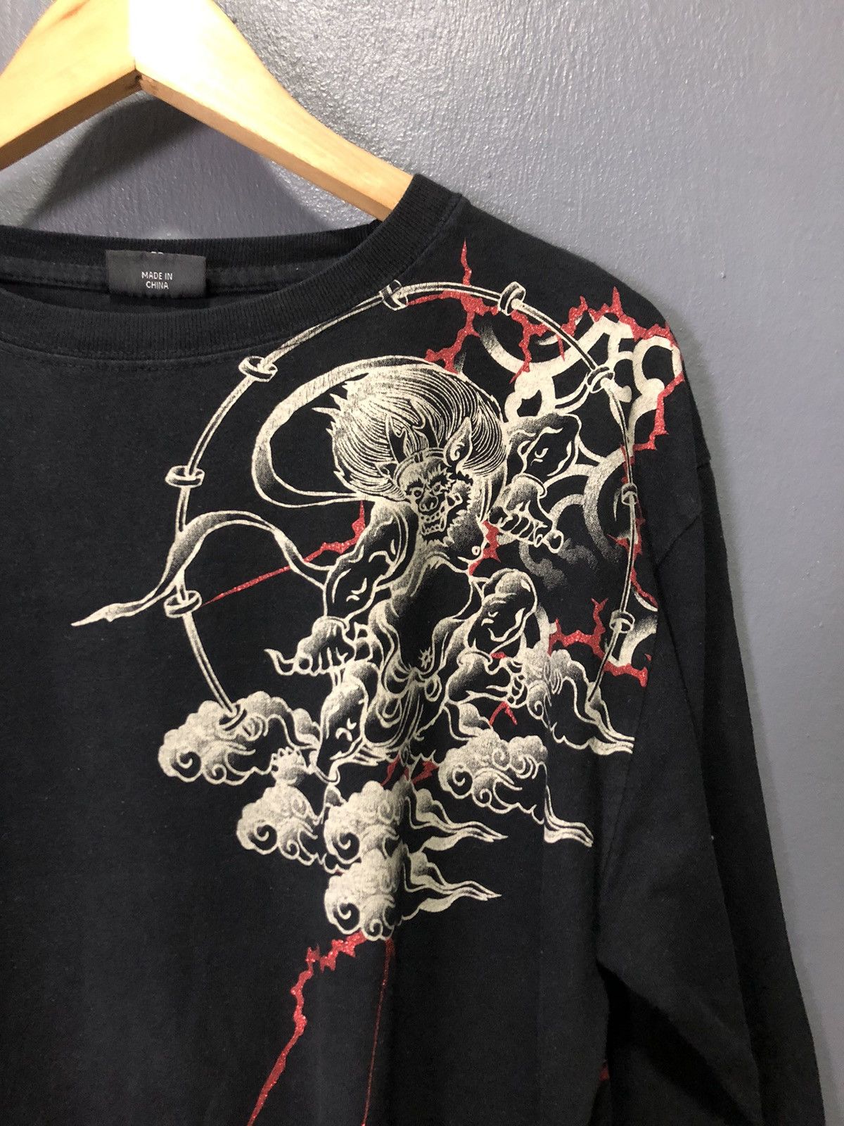 Japanese Brand × Vintage VINTAGE BULLET NOISE RAIJIN GOD SUKAJAN MOTIF YAKUZA GANG Size US M / EU 48-50 / 2 - 5 Thumbnail