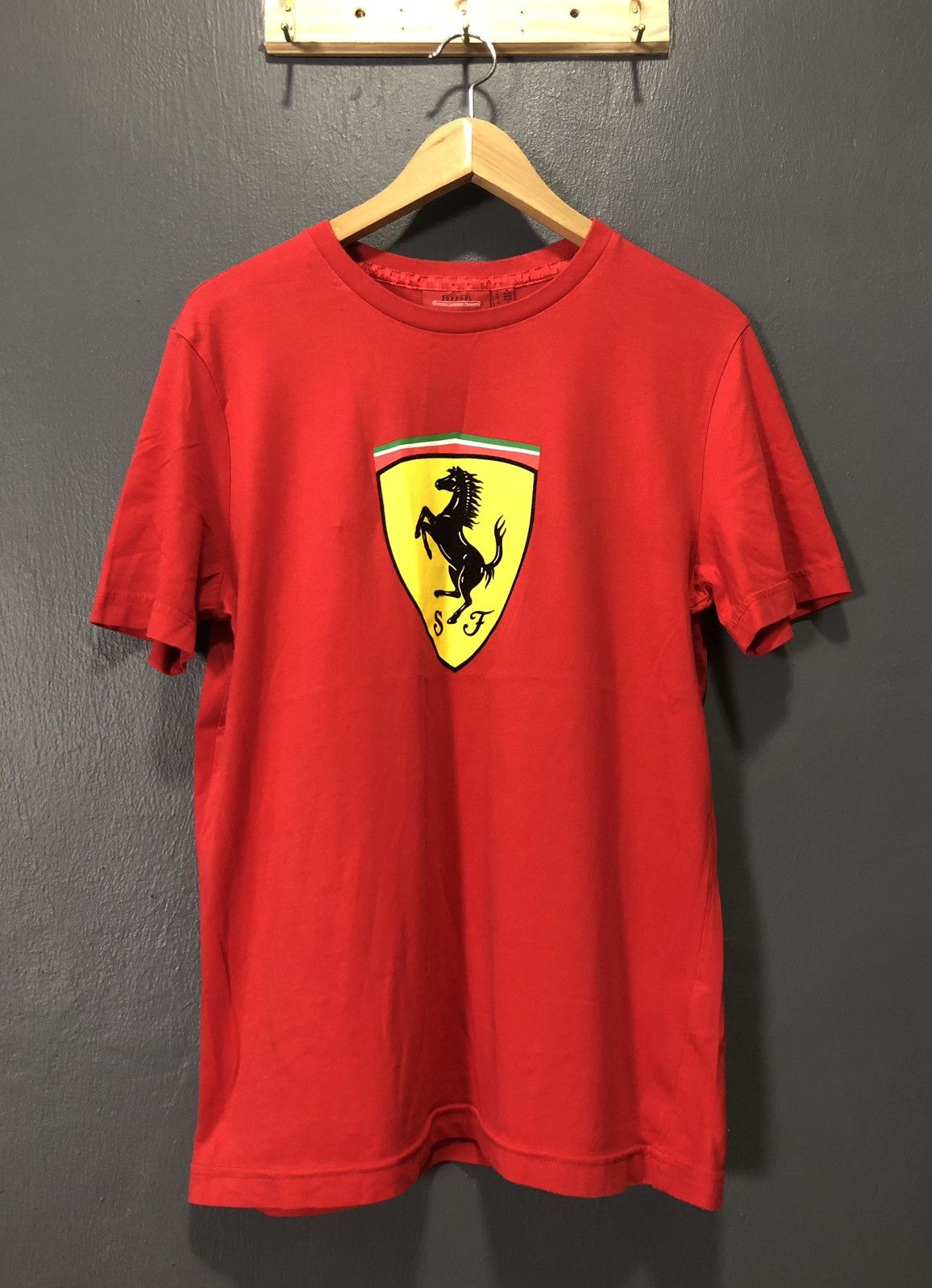 image of Ferrari Official Licensed Product Big Logo Shirt in Red, Men's (Size Medium)