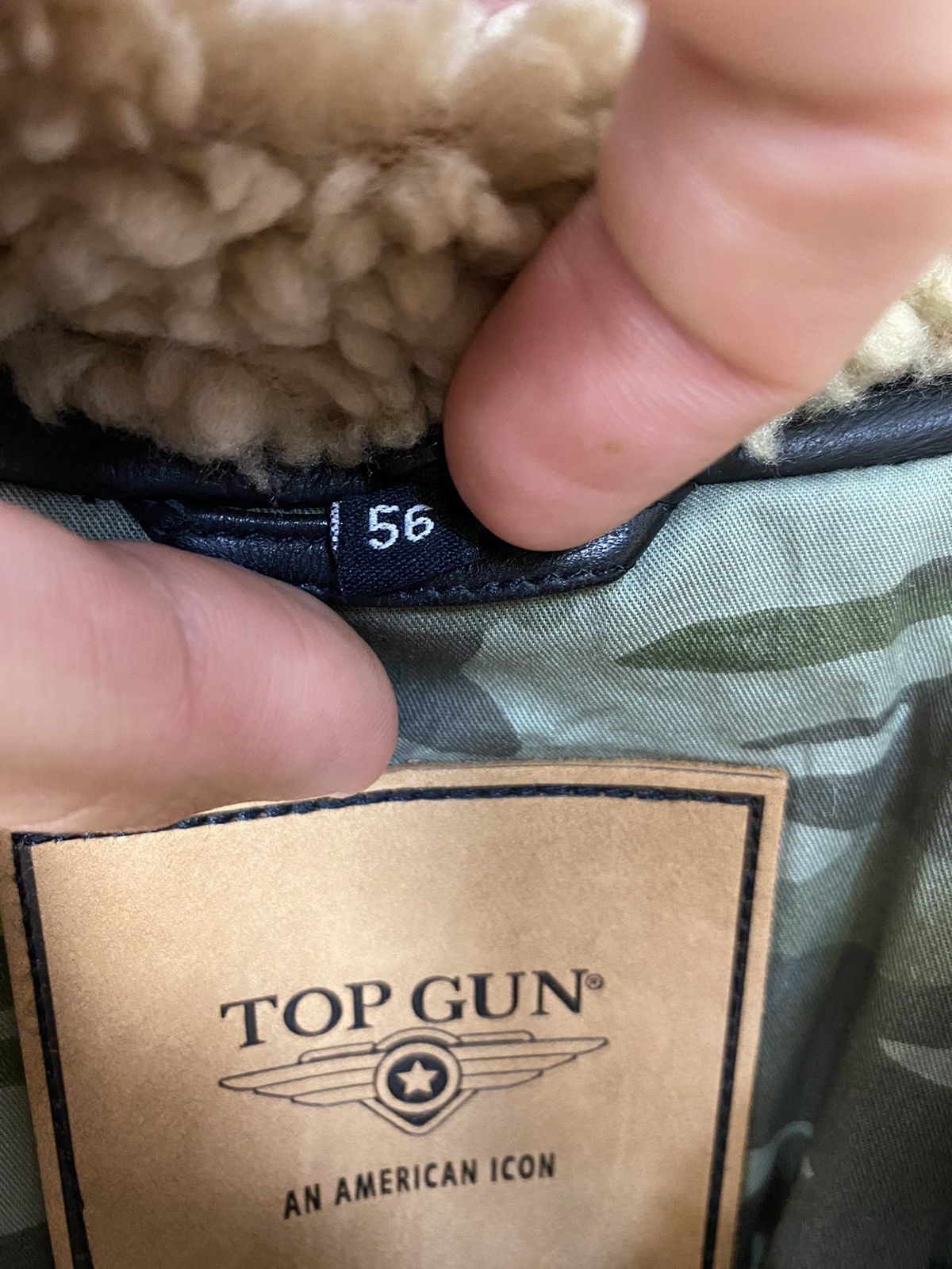 Genuine Leather × Vintage Top Gun Leather Faux Shearling Aviator Pilot Jacket Size 56 Size US XL / EU 56 / 4 - 7 Thumbnail
