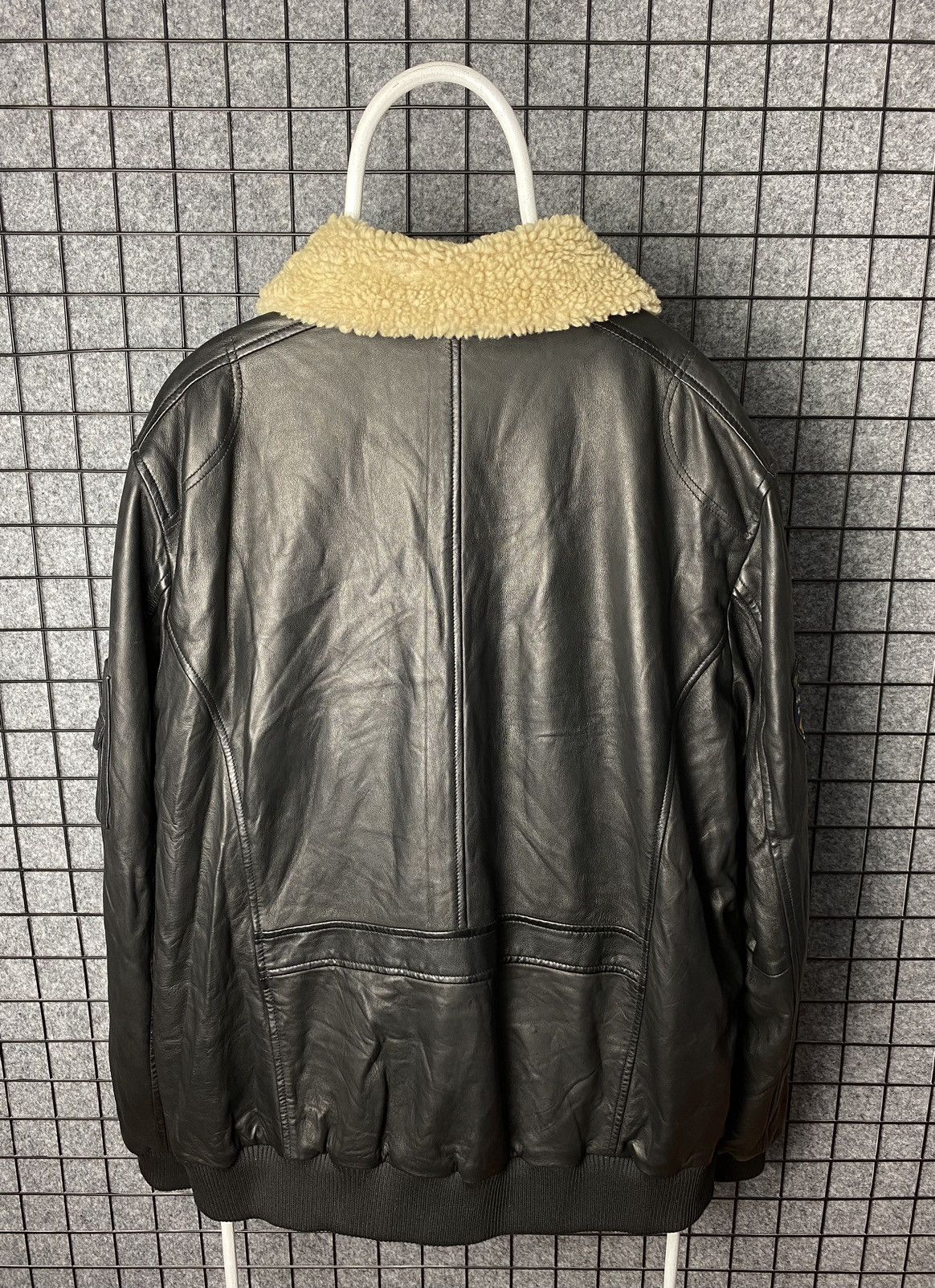 Genuine Leather × Vintage Top Gun Leather Faux Shearling Aviator Pilot Jacket Size 56 Size US XL / EU 56 / 4 - 15 Thumbnail