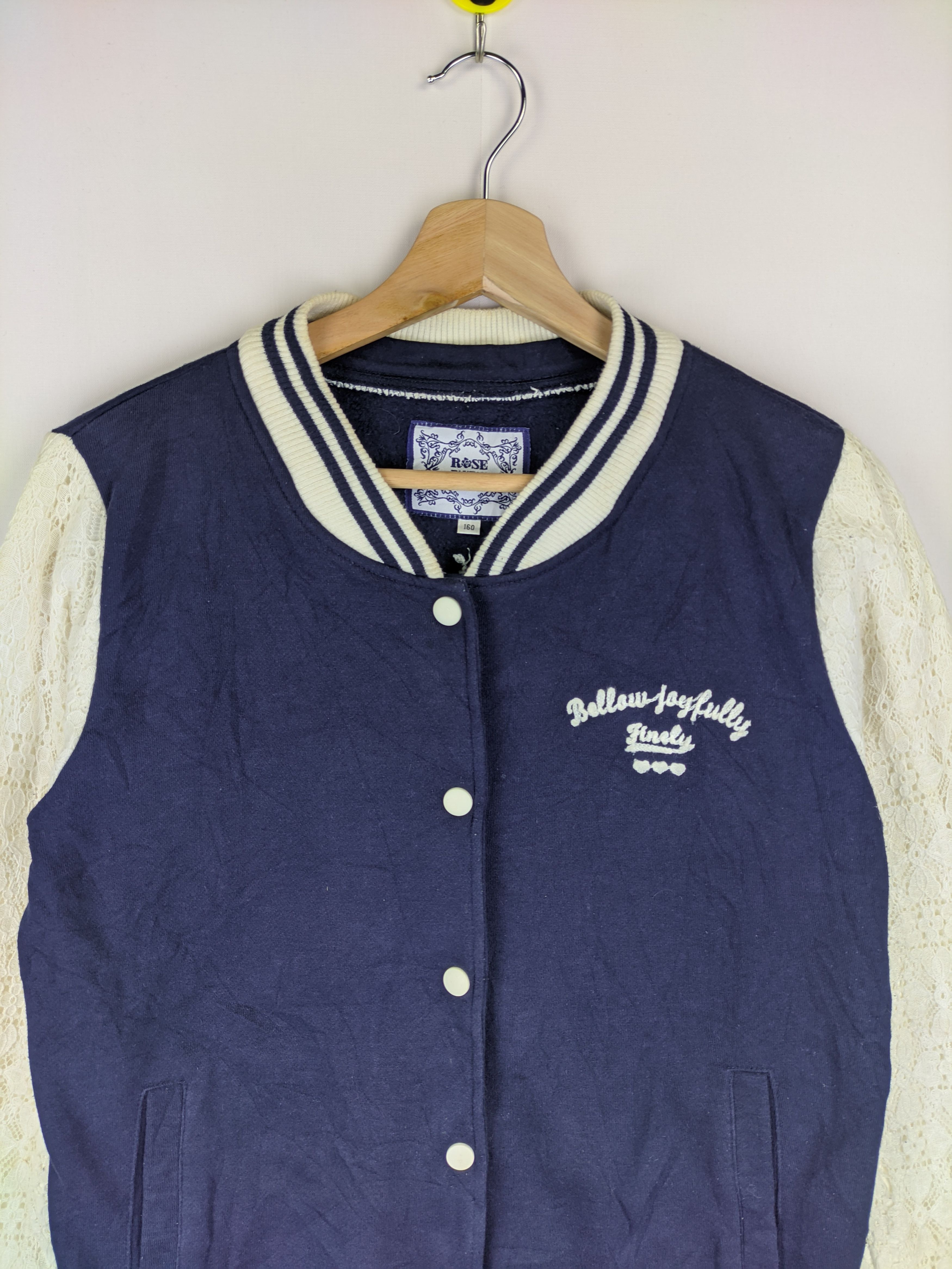 Japanese Brand Steals🔥Varisty Jacket Rose Fanfan for Girl Size S / US 4 / IT 40 - 8 Thumbnail