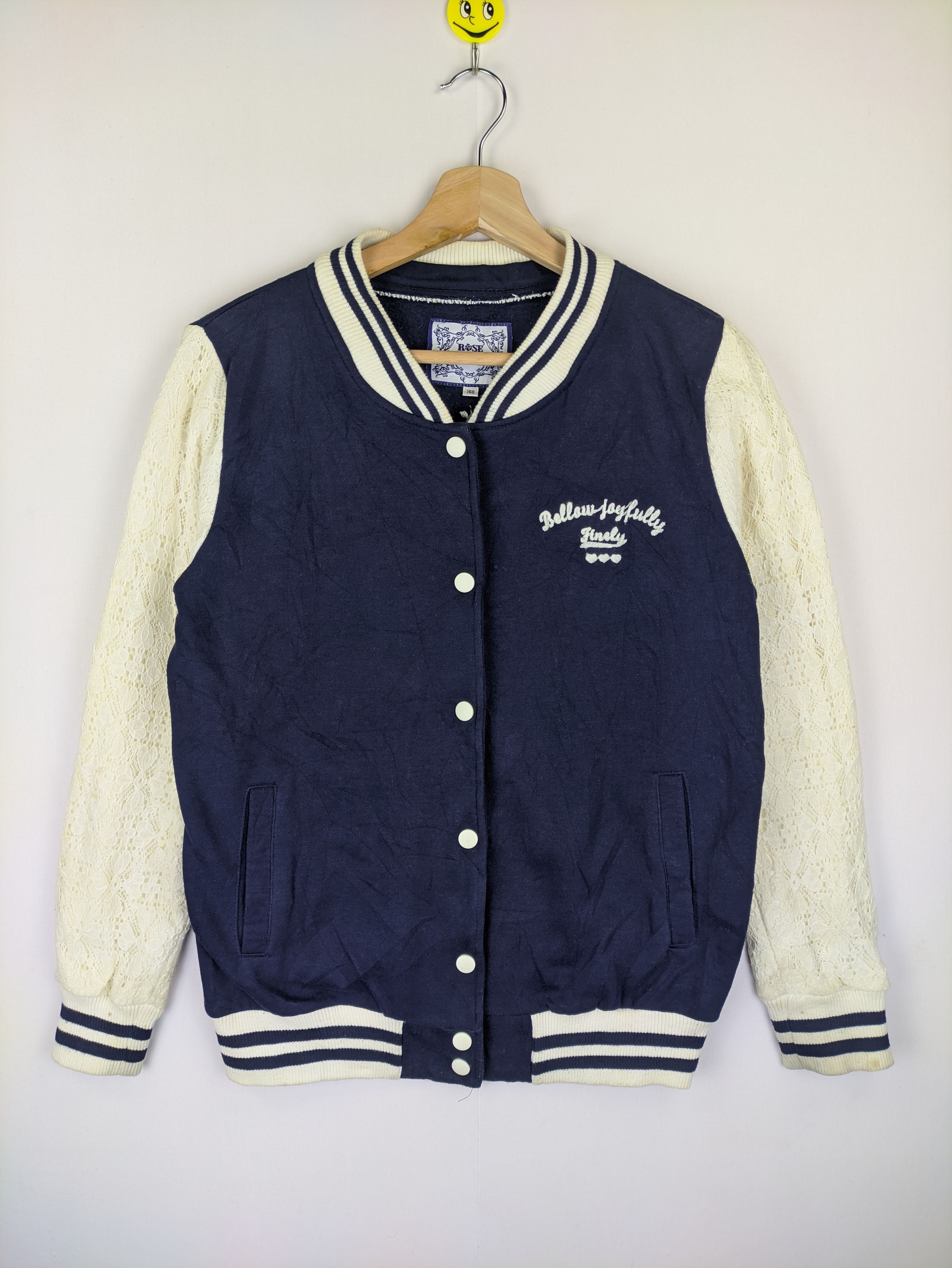 Japanese Brand Steals🔥Varisty Jacket Rose Fanfan for Girl Size S / US 4 / IT 40 - 1 Thumbnail