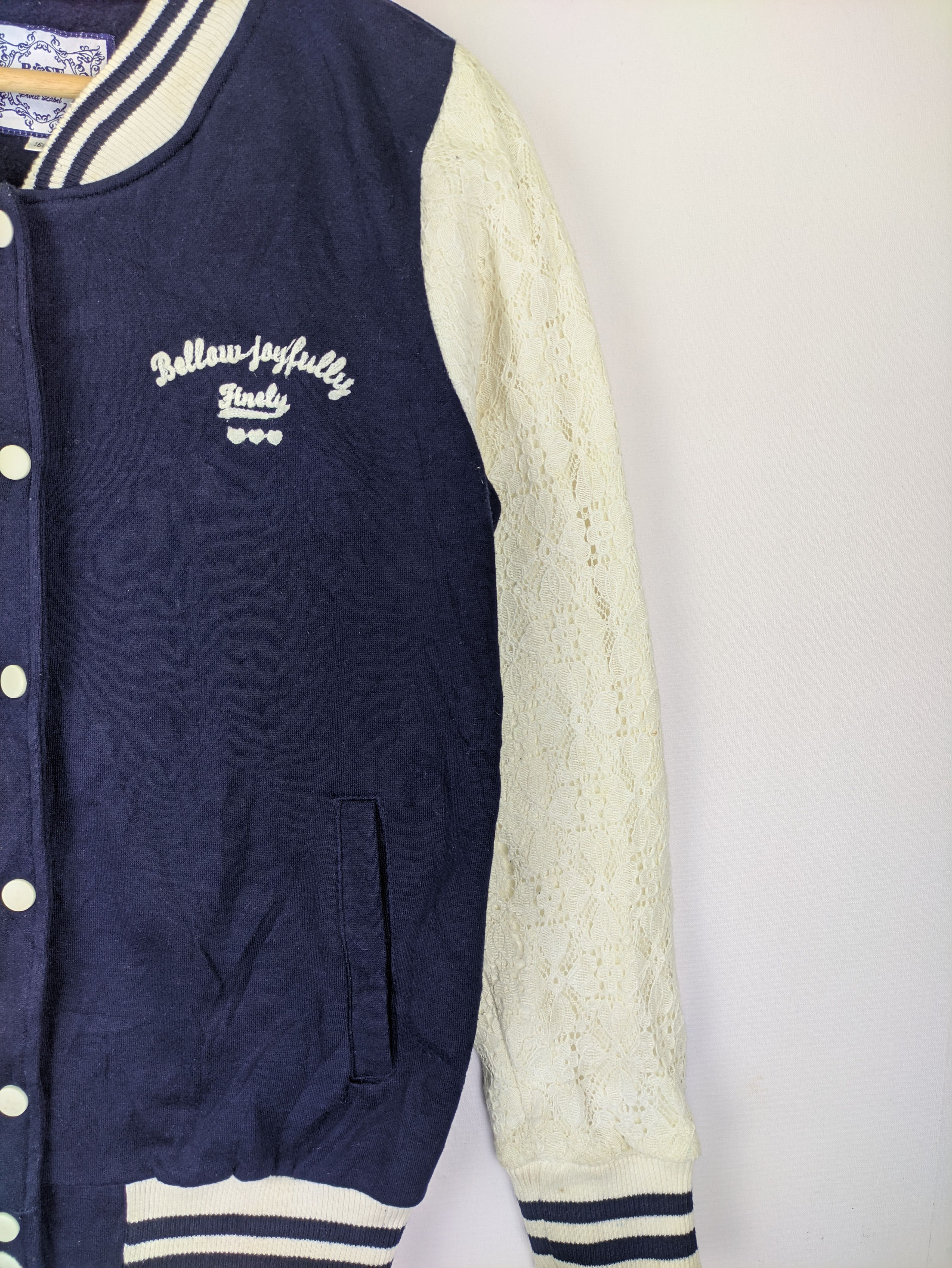 Japanese Brand Steals🔥Varisty Jacket Rose Fanfan for Girl Size S / US 4 / IT 40 - 7 Thumbnail