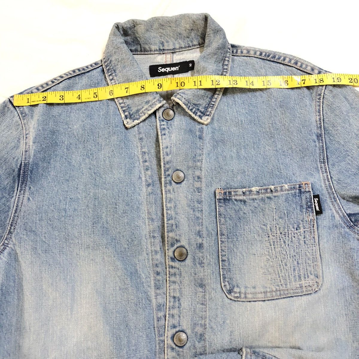 Japanese Brand Sequen’ Japan Distressed Denim Chore Jacket Size US S / EU 44-46 / 1 - 8 Thumbnail
