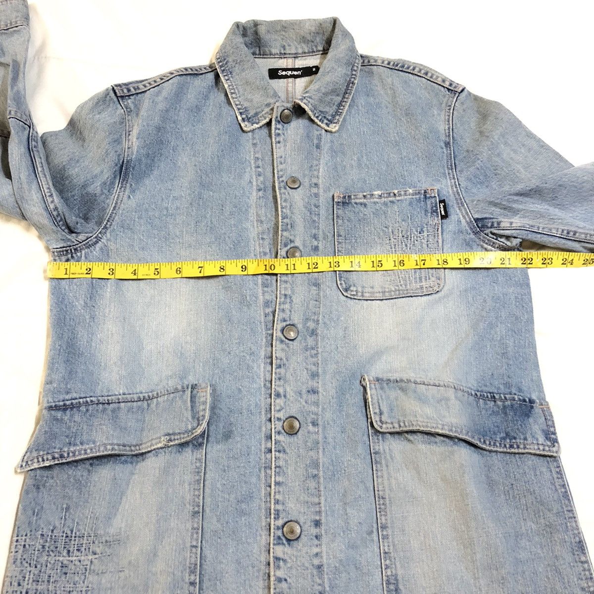 Japanese Brand Sequen’ Japan Distressed Denim Chore Jacket Size US S / EU 44-46 / 1 - 10 Thumbnail