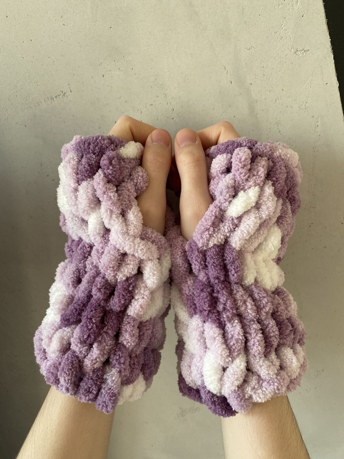 Handmade × Japanese Brand Handmade Fluffy Plush Gloves Mittens Bunny Teddy Bear Style Size ONE SIZE - 2 Thumbnail