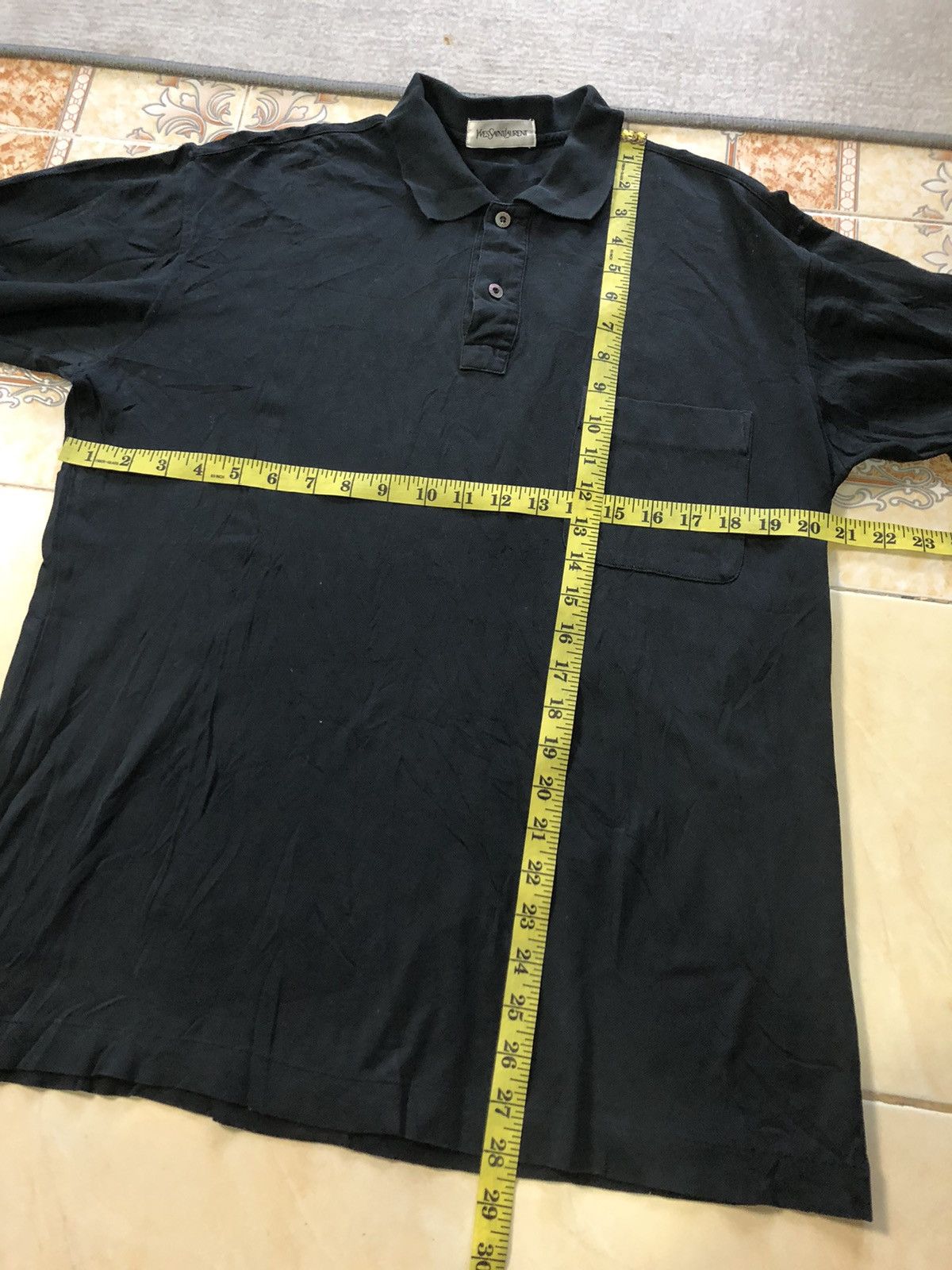 Vintage × Yves Saint Laurent VINTAGE YSL SINGLE POCKET LONG SLEEVE POLO SHIRT Size US M / EU 48-50 / 2 - 8 Thumbnail