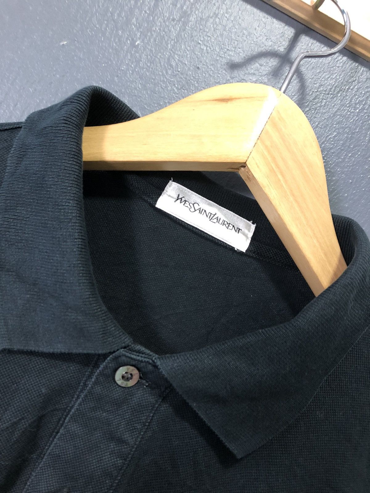 Vintage × Yves Saint Laurent VINTAGE YSL SINGLE POCKET LONG SLEEVE POLO SHIRT Size US M / EU 48-50 / 2 - 4 Thumbnail
