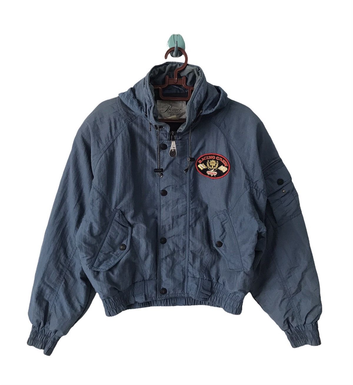 image of Bomber Jacket x Descente Stealsvtg Racing Crew Premier Descente Jacket, Men's (Size Medium)