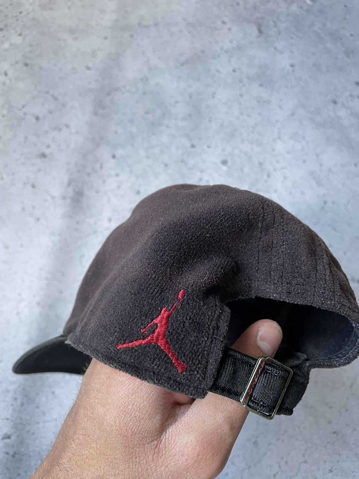 Jordan Brand × Nike × Vintage Jordan Fleece Brown Cap Vintage Size ONE SIZE - 3 Thumbnail