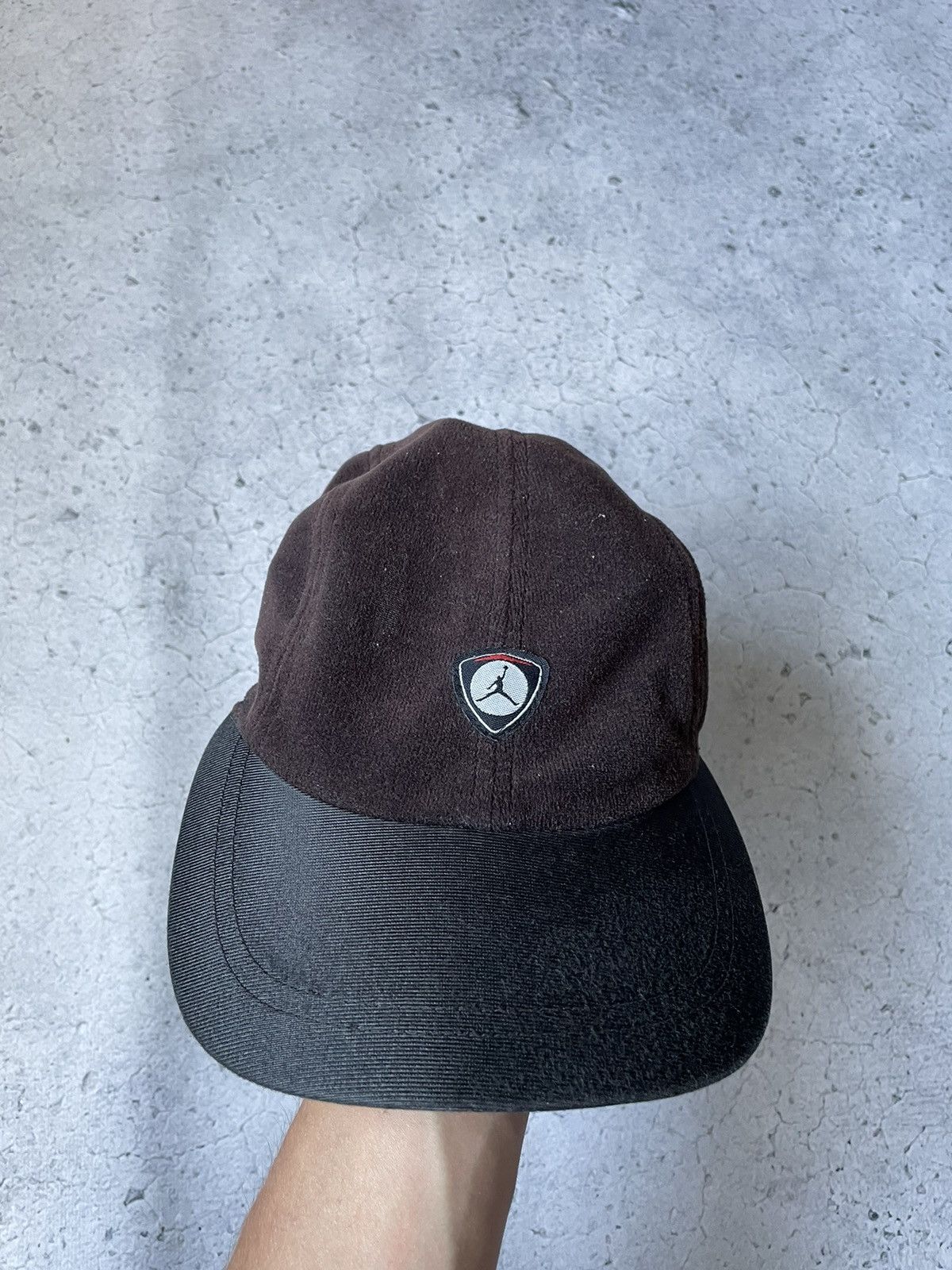 Jordan Brand × Nike × Vintage Jordan Fleece Brown Cap Vintage Size ONE SIZE - 1 Thumbnail