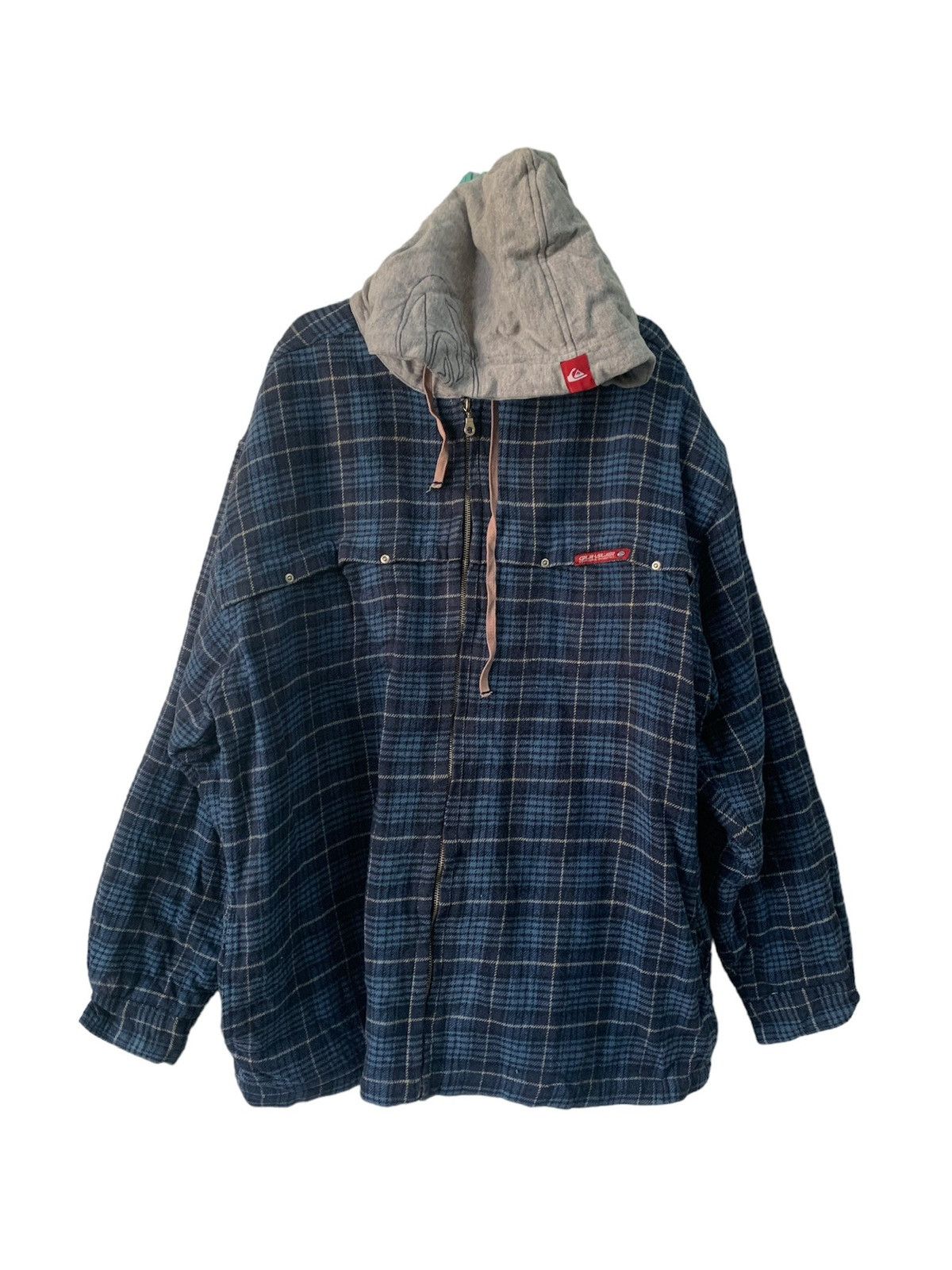 image of Quiksilver Checkered Jacket Hooded & Quilted Inner, Men's (Size XL)